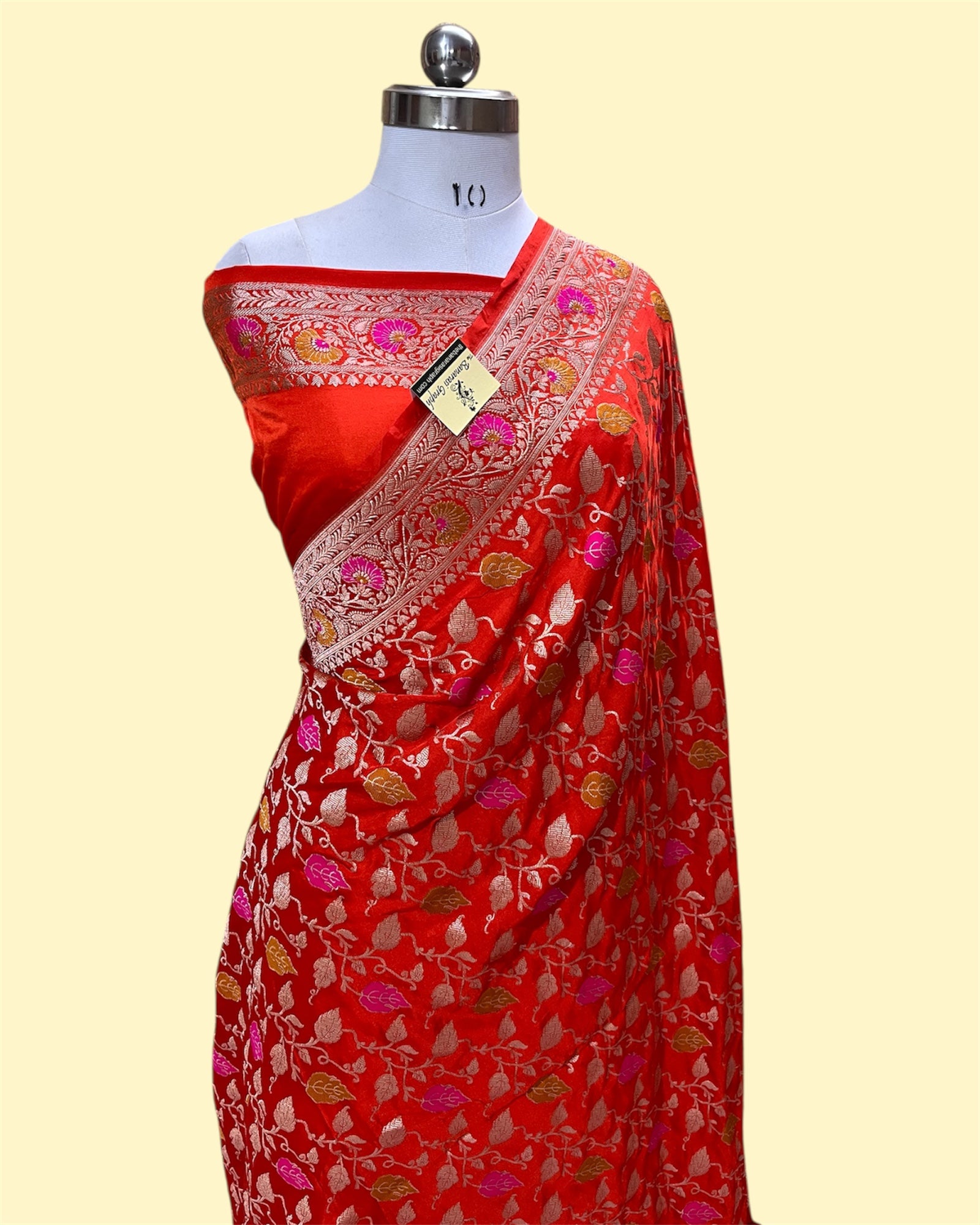 Premium Mashru Silk - All Over Jaal Work with Meenakari Banarasi Saree