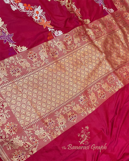 Pure Katan Kadhua Handloom Silk - Strip Sona Rupa with Meenakari Banarasi Saree