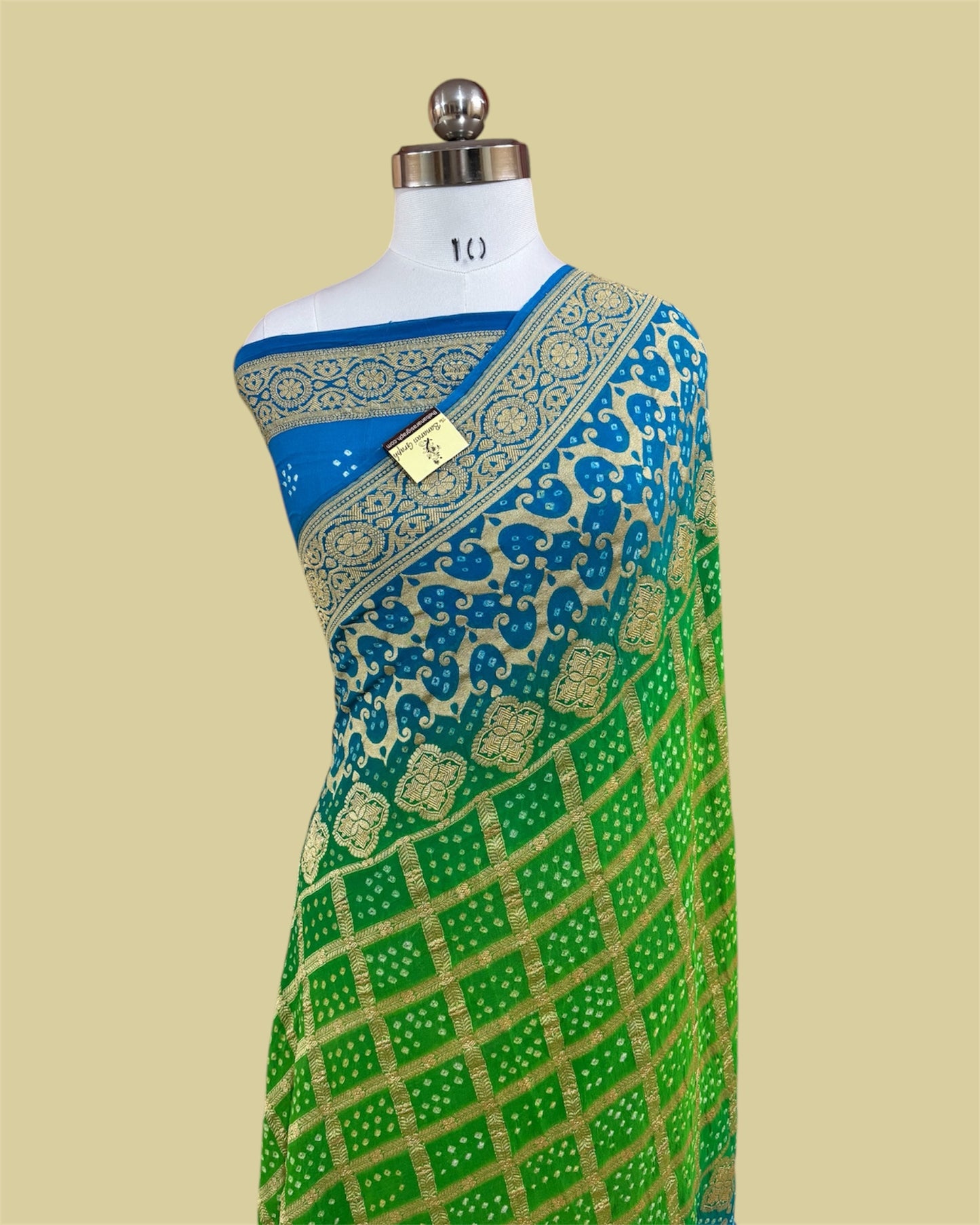 Pure Georgette Handloom Bandhani - Banarasi Saree