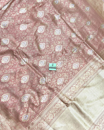 Pure Katan Handloom Silk - All Over Jaal Work with Meenakari Banarasi Saree