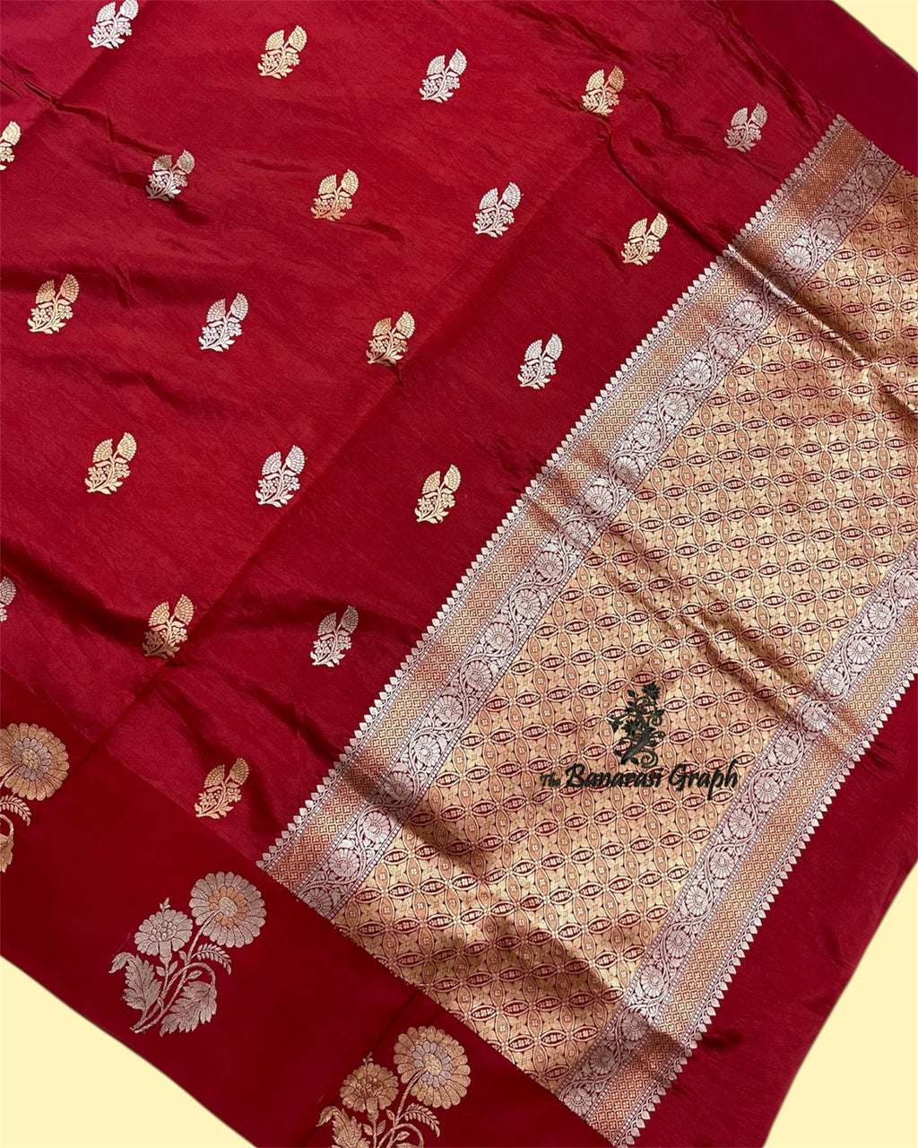 Pure Raw Mango Handloom Silk - Kadhua Motifs Banarasi Saree