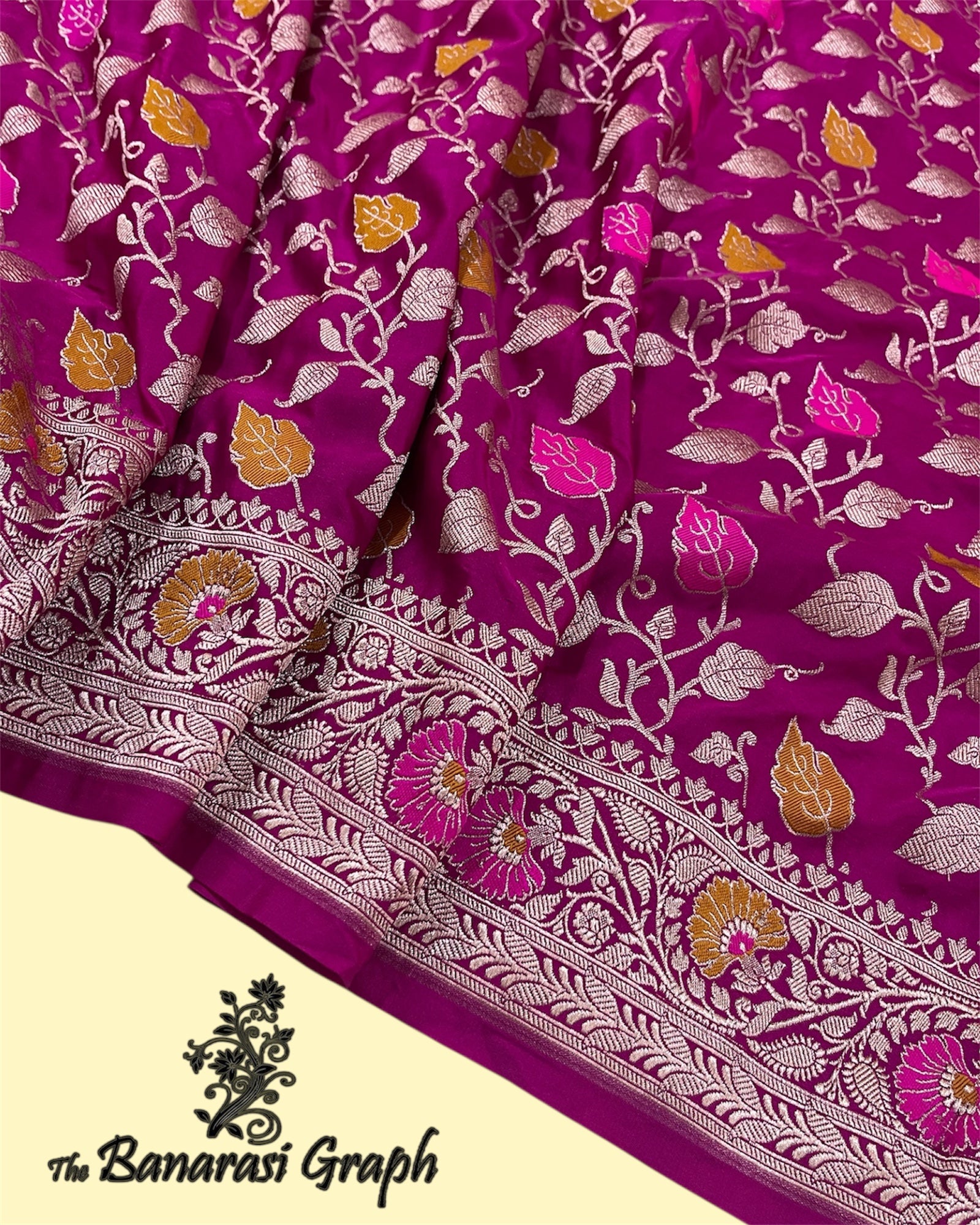 Premium Mashru Silk - All Over Jaal Work with Meenakari Banarasi Saree
