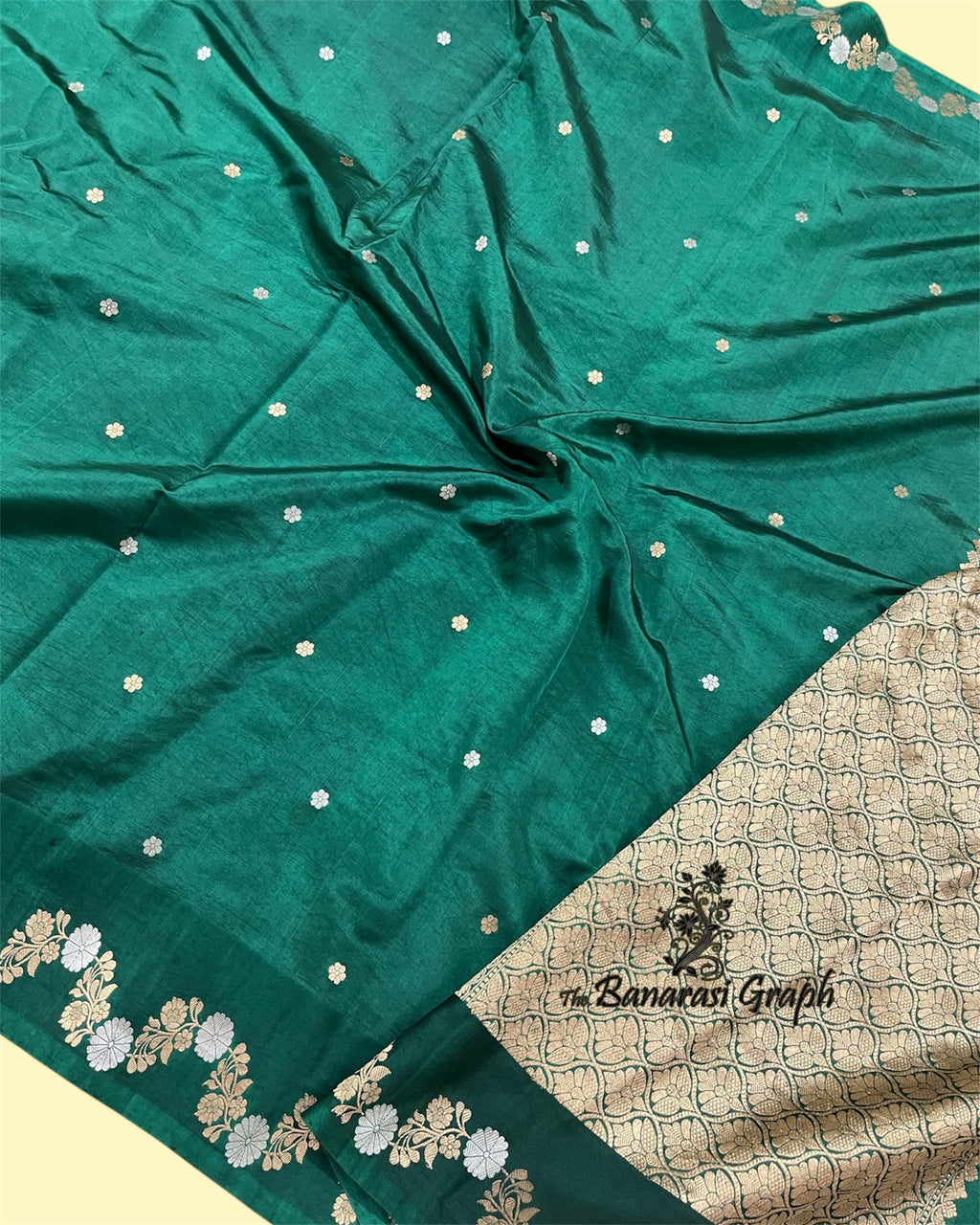 Pure Raw Mango Handloom Silk - Kadhua Motifs Sona Rupa Banarasi Saree