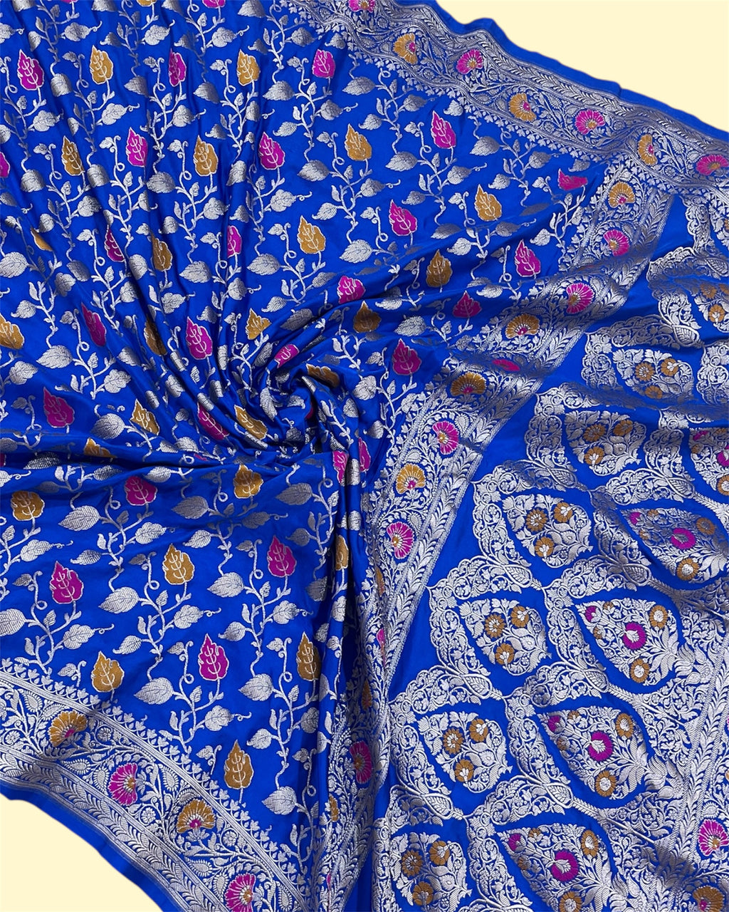Premium Mashru Silk - All Over Jaal Work with Meenakari Banarasi Saree