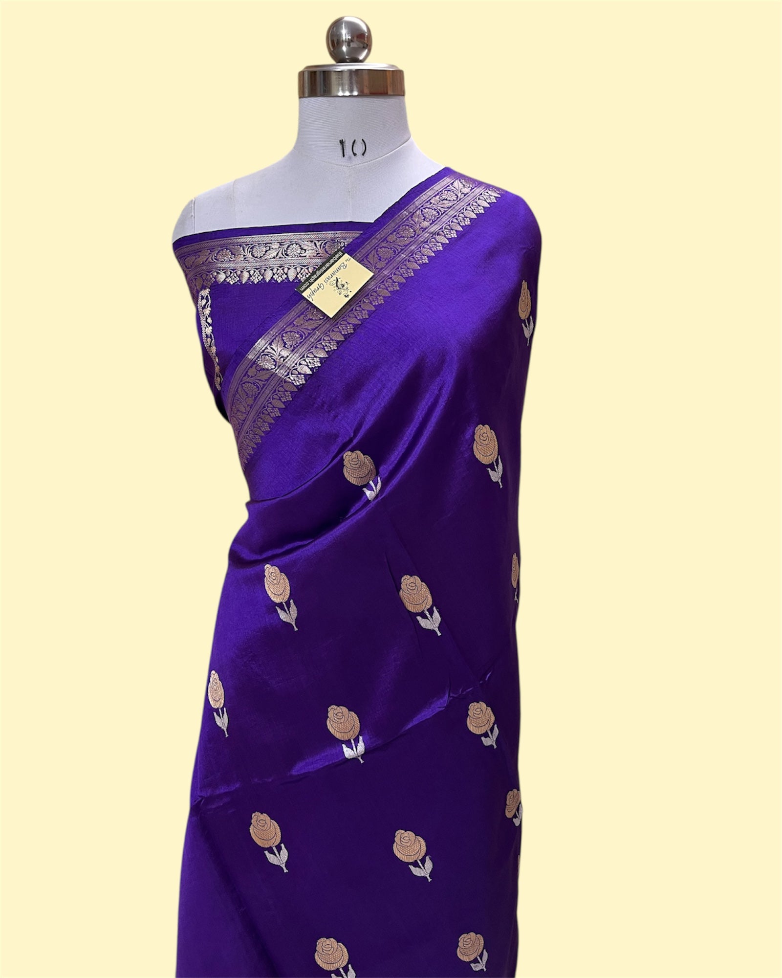 Pure Raw Mango Handloom Silk - Kadhua Motifs Sona Rupa Banarasi Saree