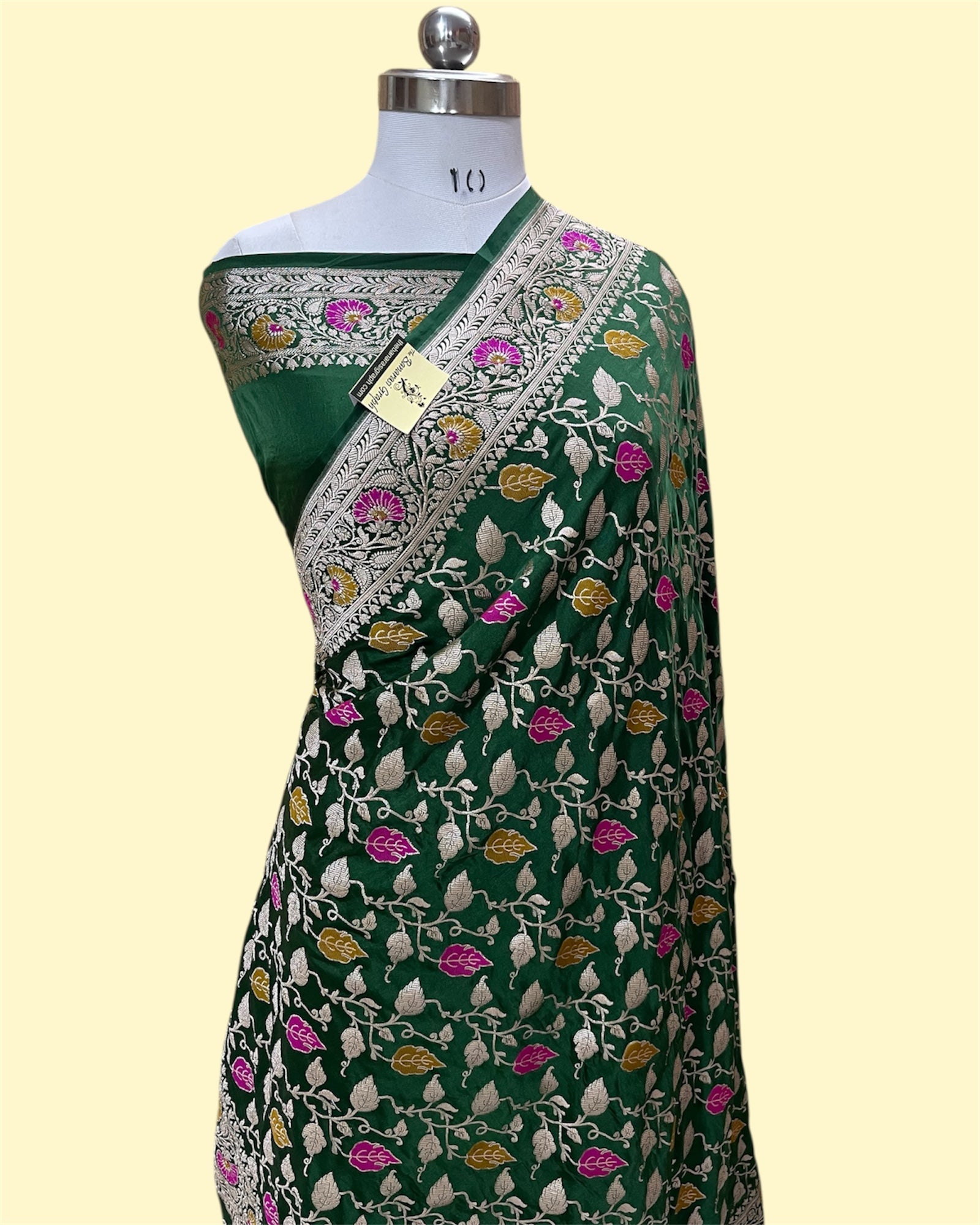 Premium Mashru Silk - All Over Jaal Work with Meenakari Banarasi Saree