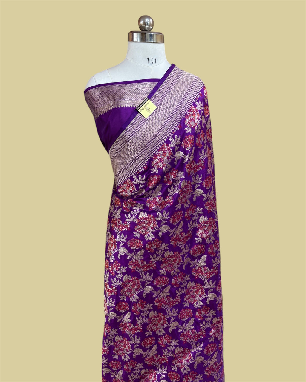 Majenta Pure Katan Handloom Silk - All Over Jaal Work With Meenakari Banarasi Saree