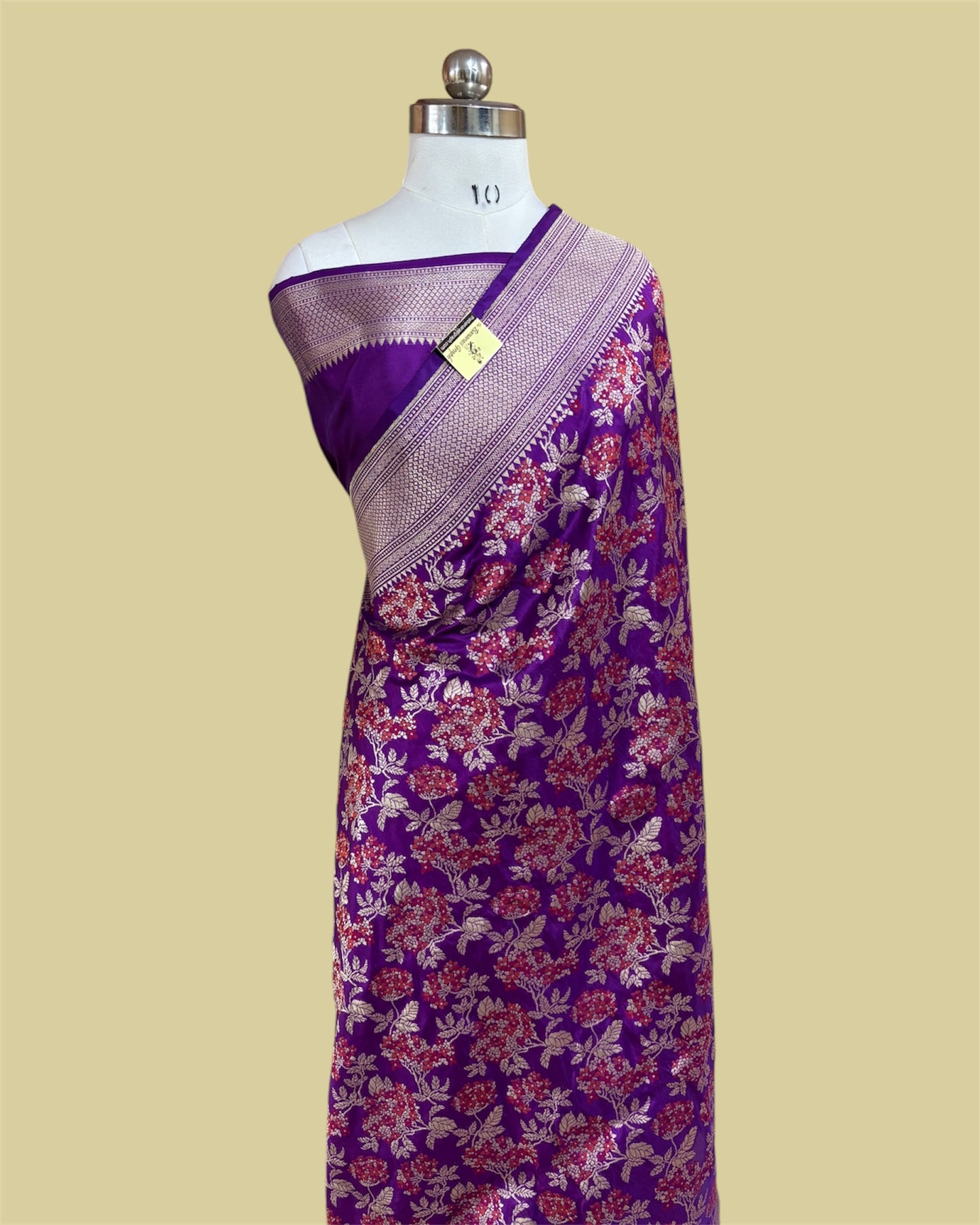 Majenta Pure Katan Handloom Silk - All Over Jaal Work With Meenakari Banarasi Saree