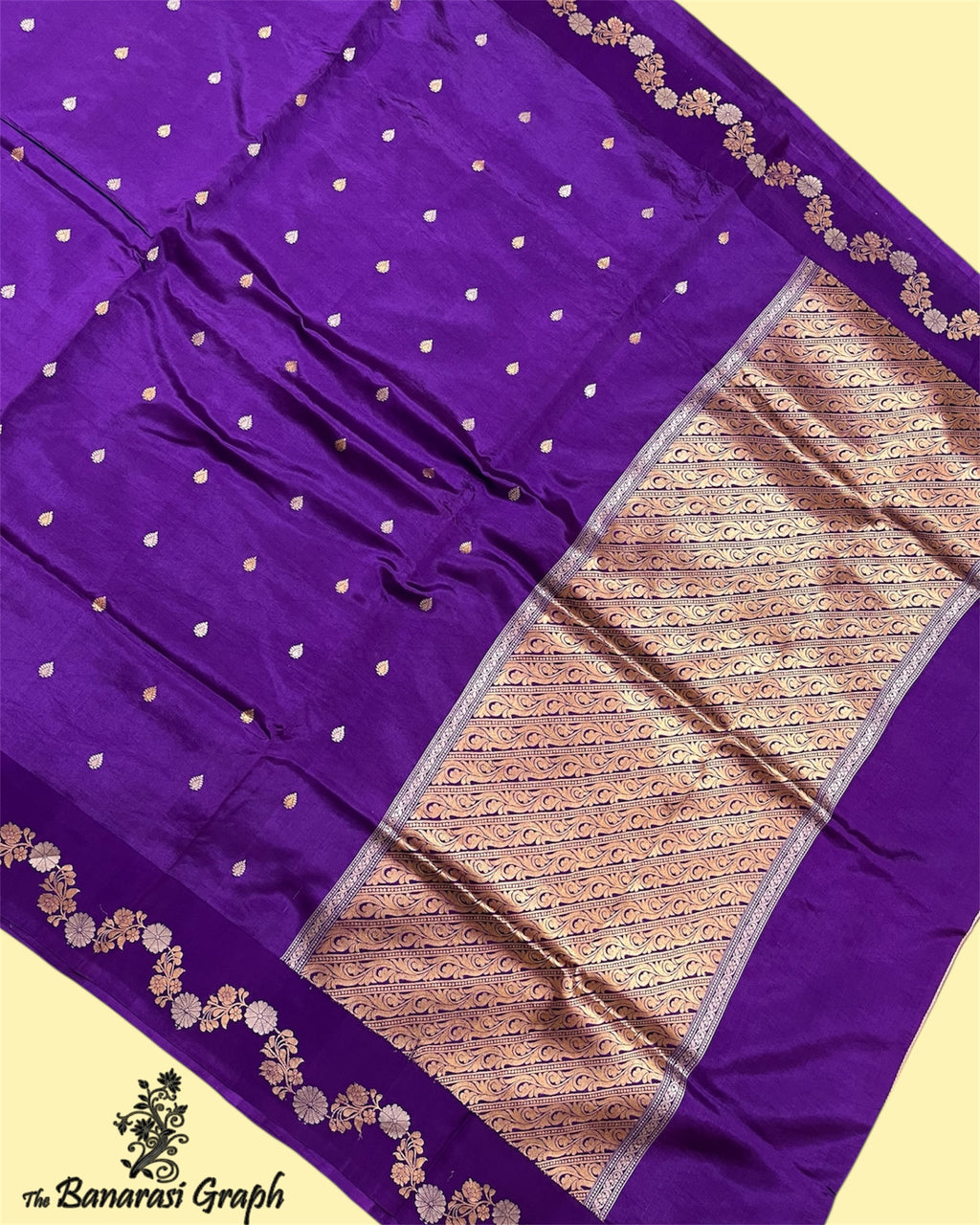 Pure Raw Mango Handloom Silk - Kadhua Motifs Banarasi Saree