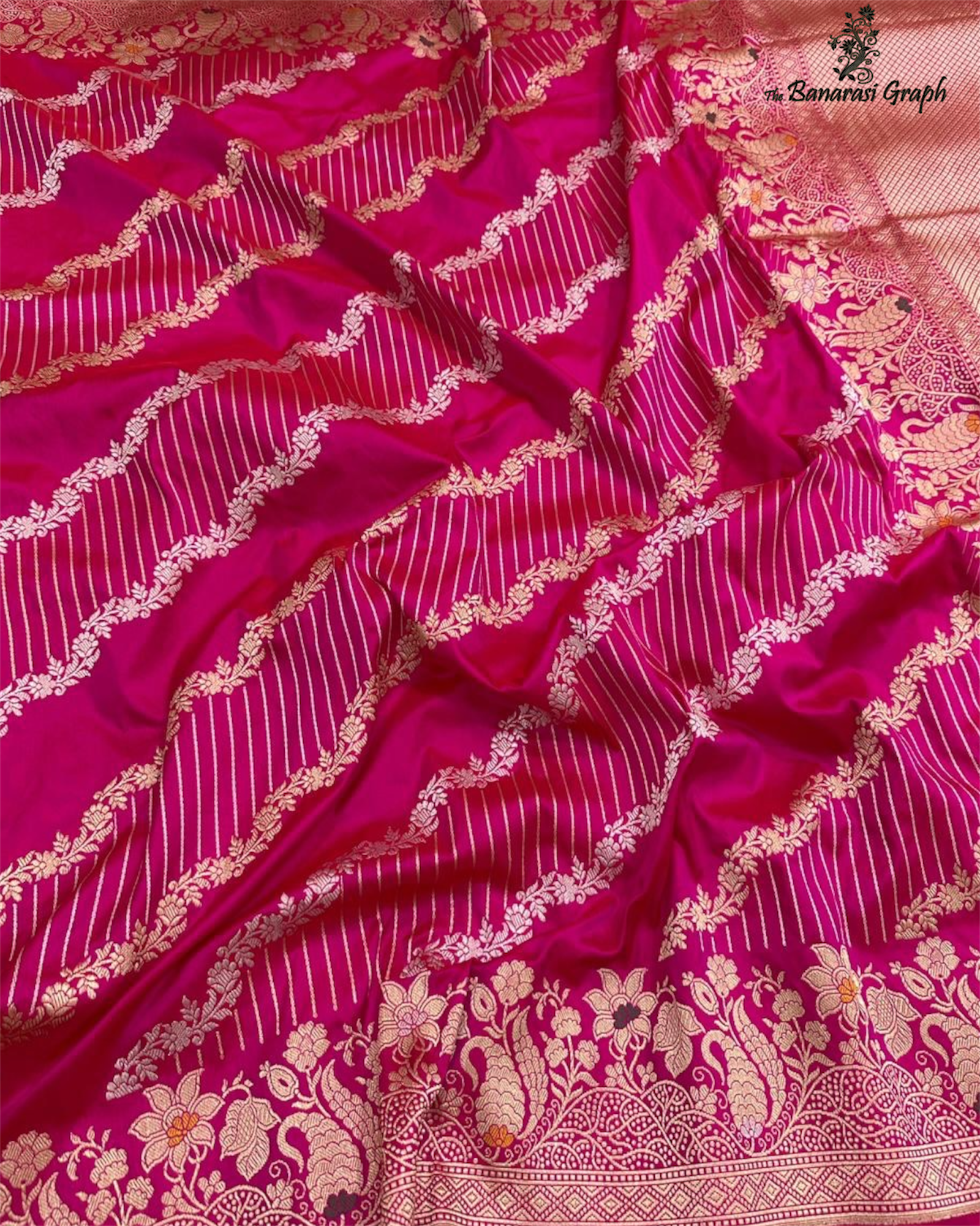 Pure Katan Handloom Silk - Kadhua Motifs Sona Rupa Work with Meenakari Banarasi Saree