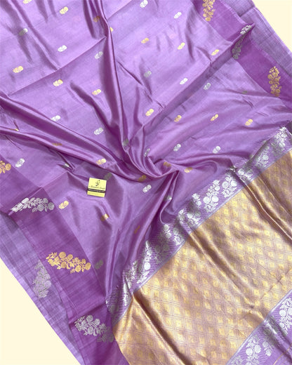 Pure Raw Mango Handloom Silk - Sona Rupa Kadhua Motifs Banarasi Saree