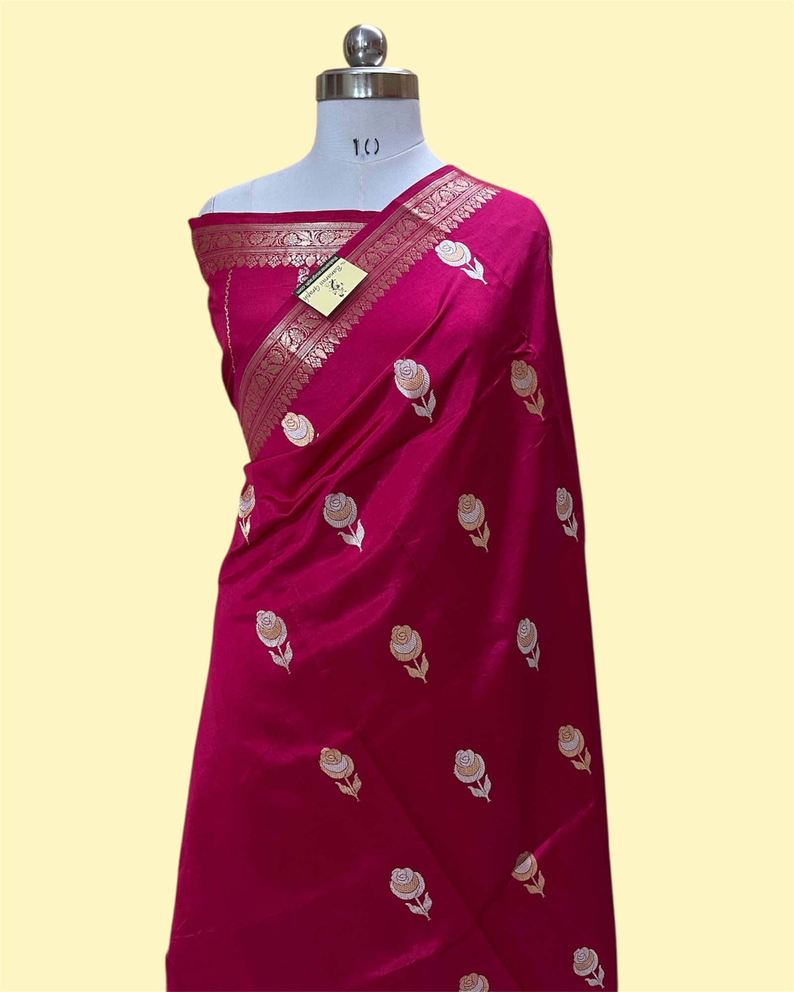 Pure Raw Mango Handloom Silk - Kadhua Motifs Sona Rupa Banarasi Saree