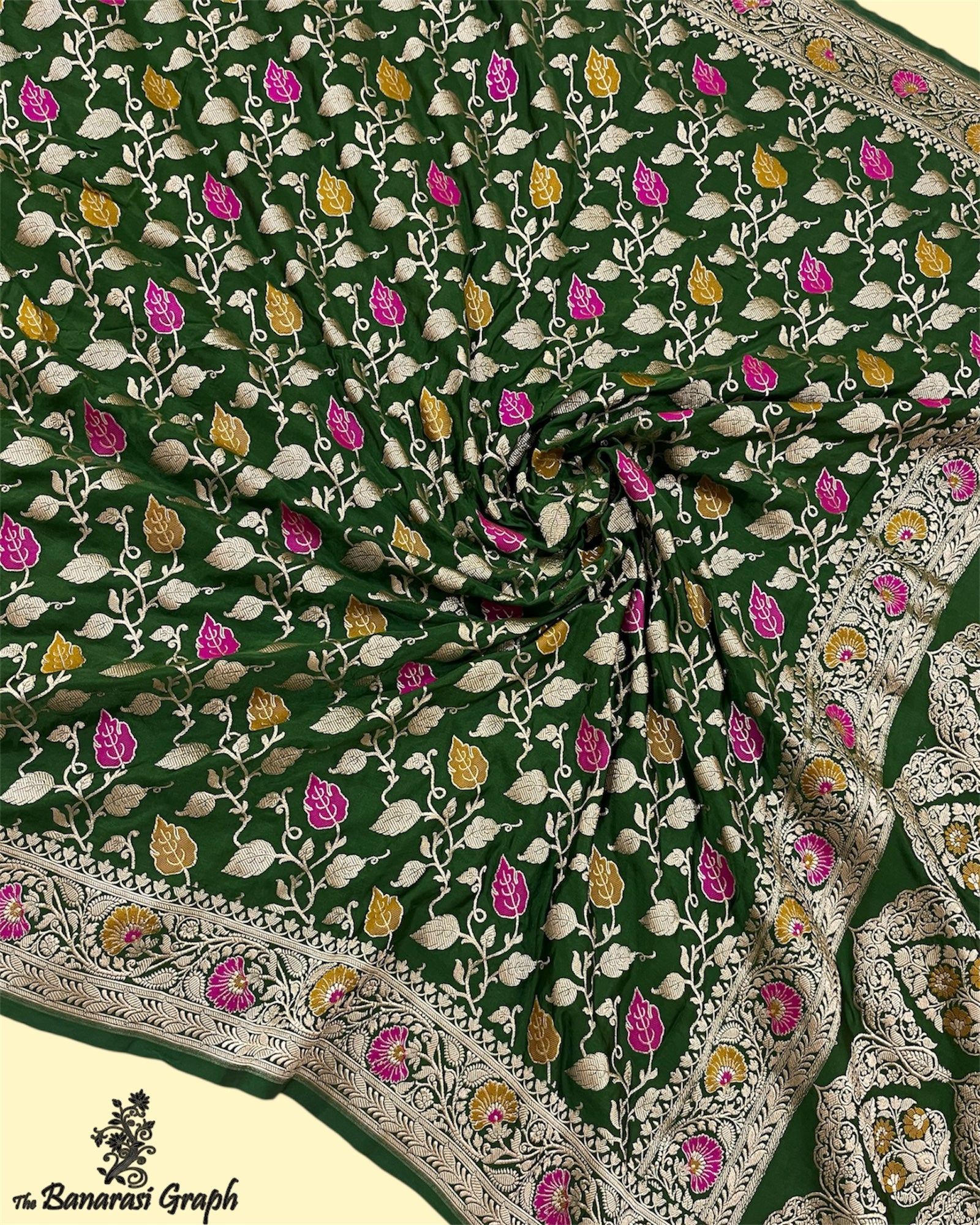Premium Mashru Silk - All Over Jaal Work with Meenakari Banarasi Saree