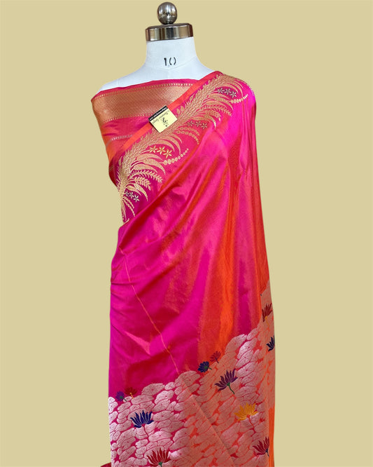 Pure Katan Handloom Silk - Kadhua Work Banarasi Saree