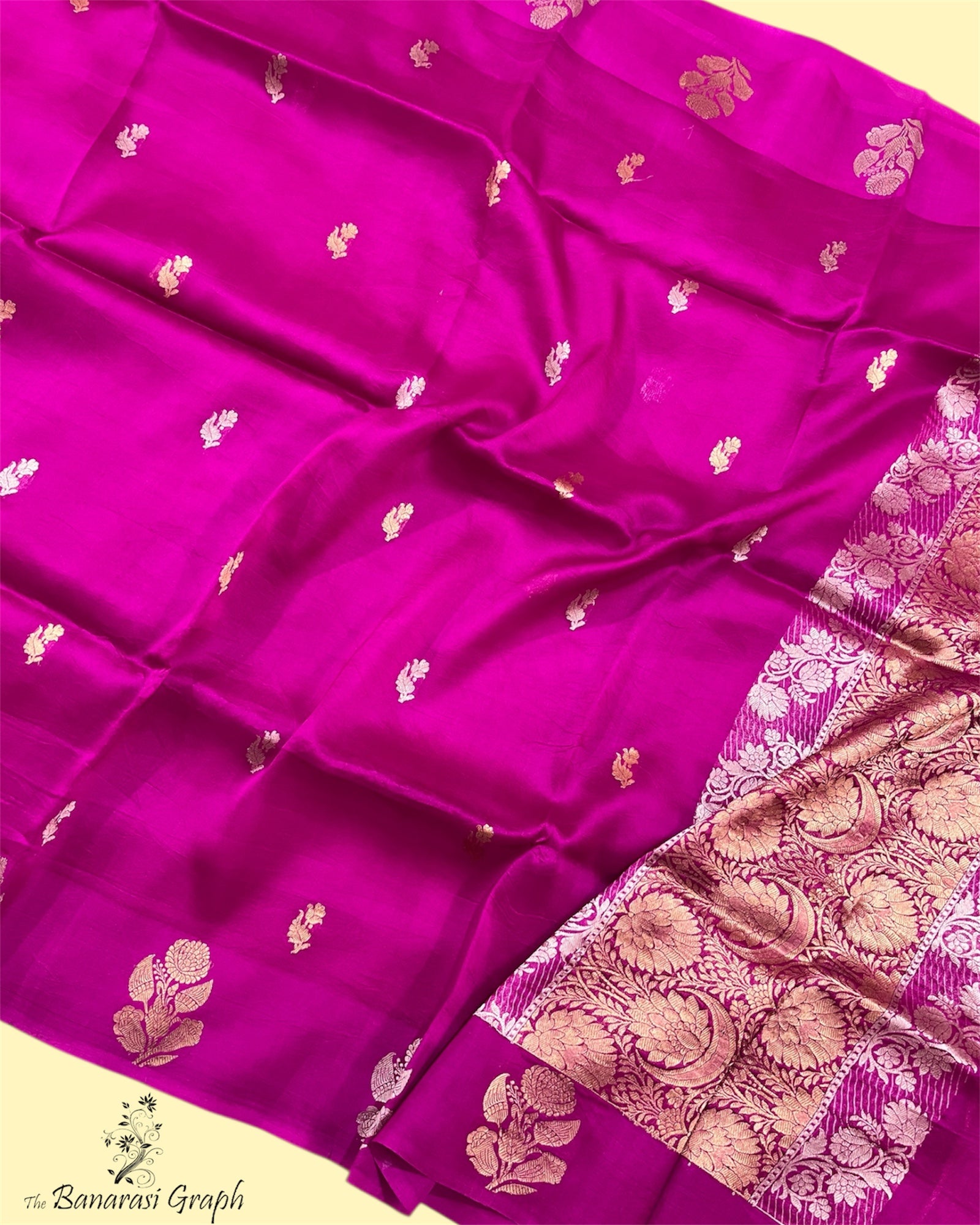 Pure Kora Handloom Silk - Kadhua Motifs Sona Rupa Banarasi Saree