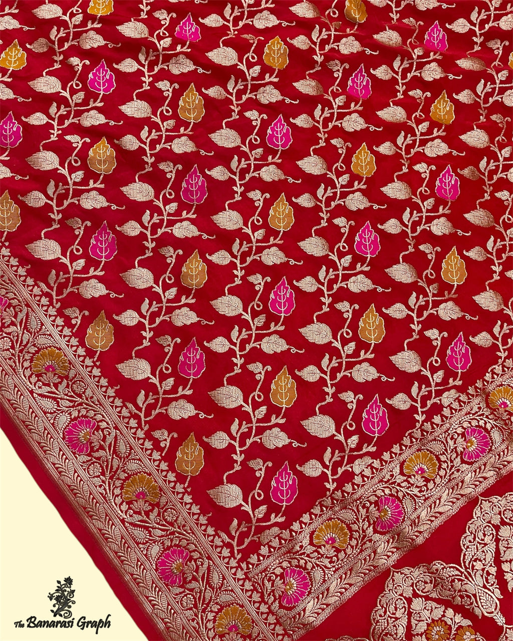 Premium Mashru Silk - All Over Jaal Work with Meenakari Banarasi Saree