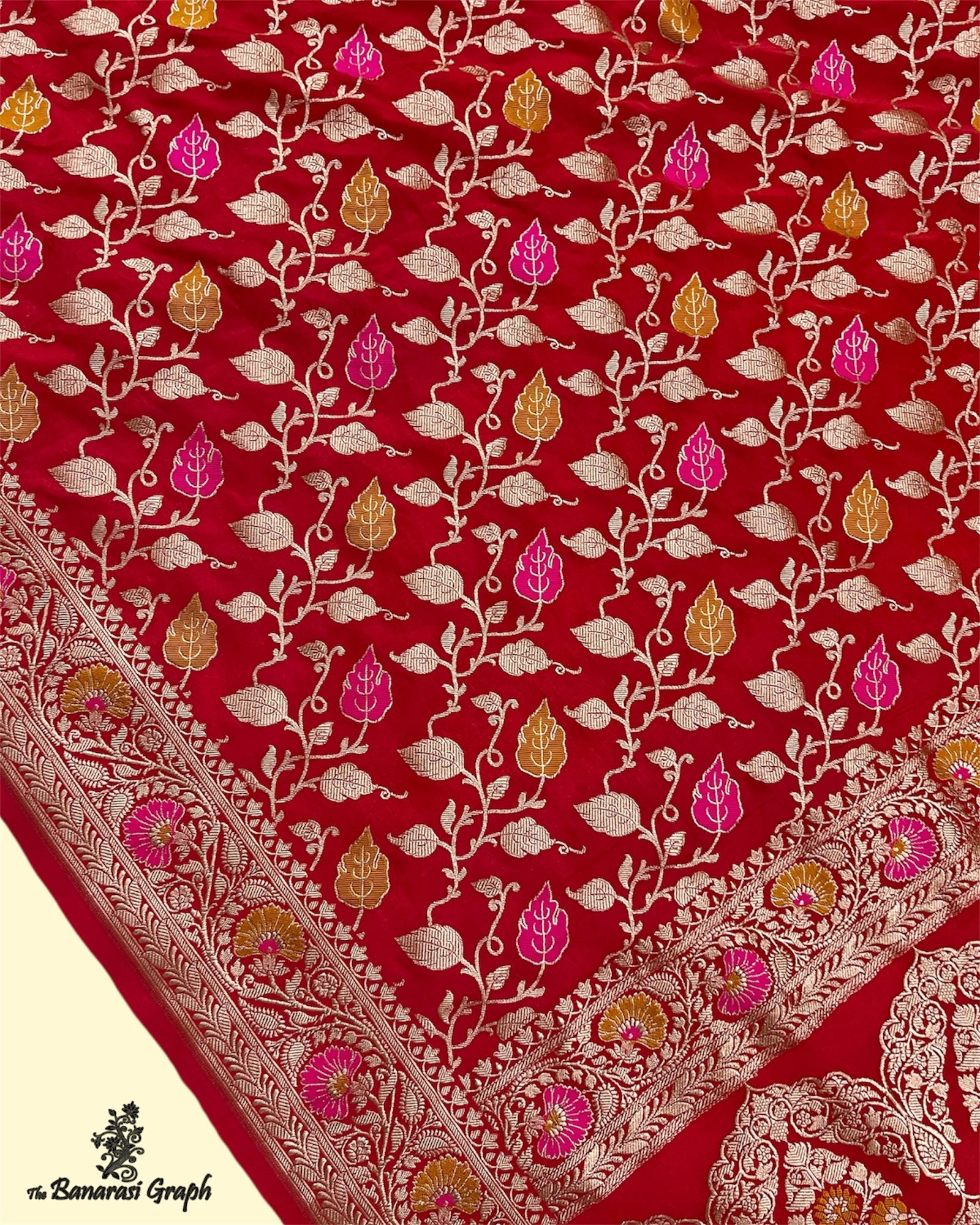 Premium Mashru Silk - All Over Jaal Work with Meenakari Banarasi Saree