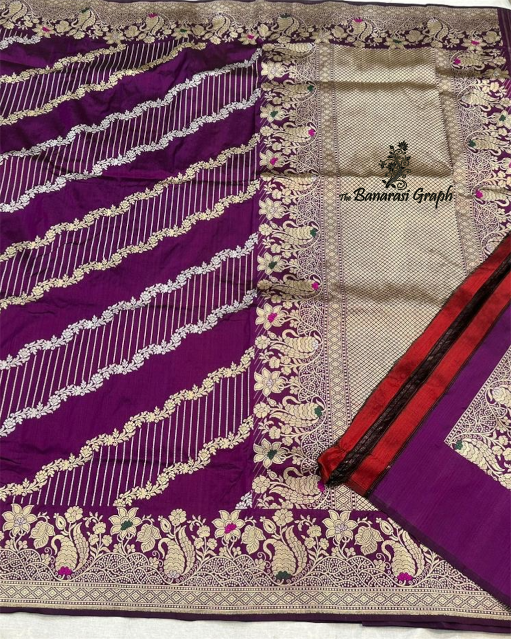 Pure Katan Handloom Silk - Kadhua Motifs Sona Rupa Work with Meenakari Banarasi Saree