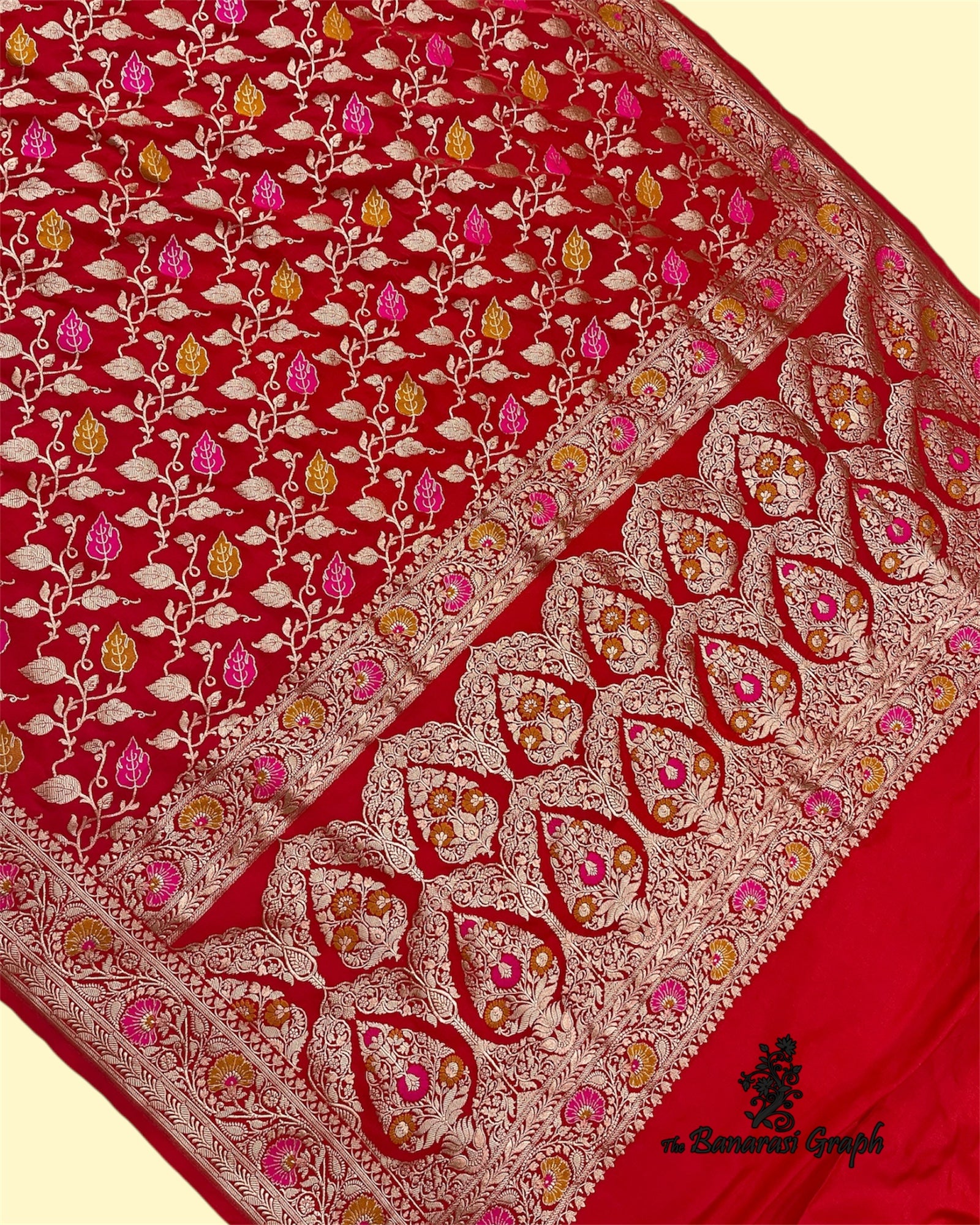Premium Mashru Silk - All Over Jaal Work with Meenakari Banarasi Saree