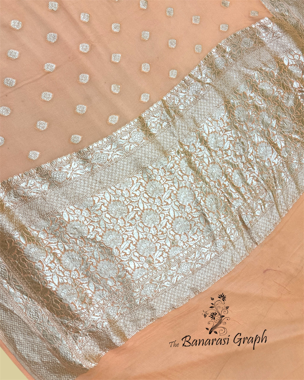 Khaddi Georgette Water Zari - Pure Banarasi Saree