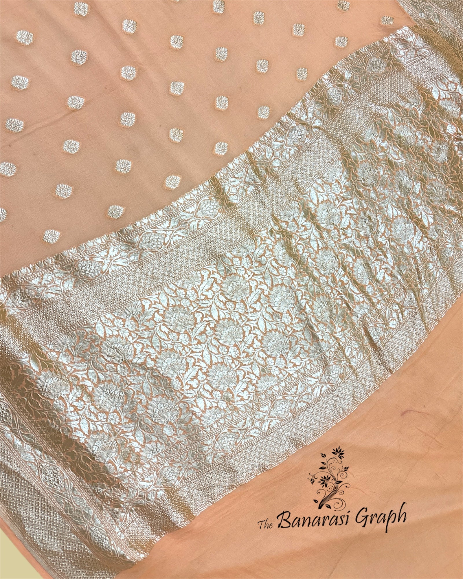 Khaddi Georgette Water Zari - Pure Banarasi Saree