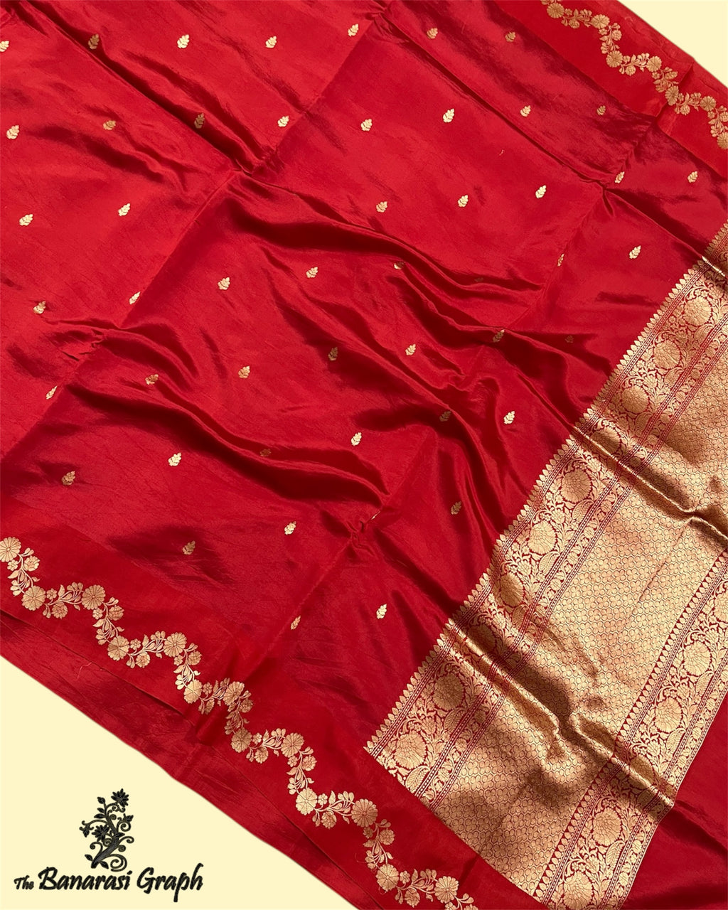 Pure Raw Mango Handloom Silk - Kadhua Motifs Banarasi Saree