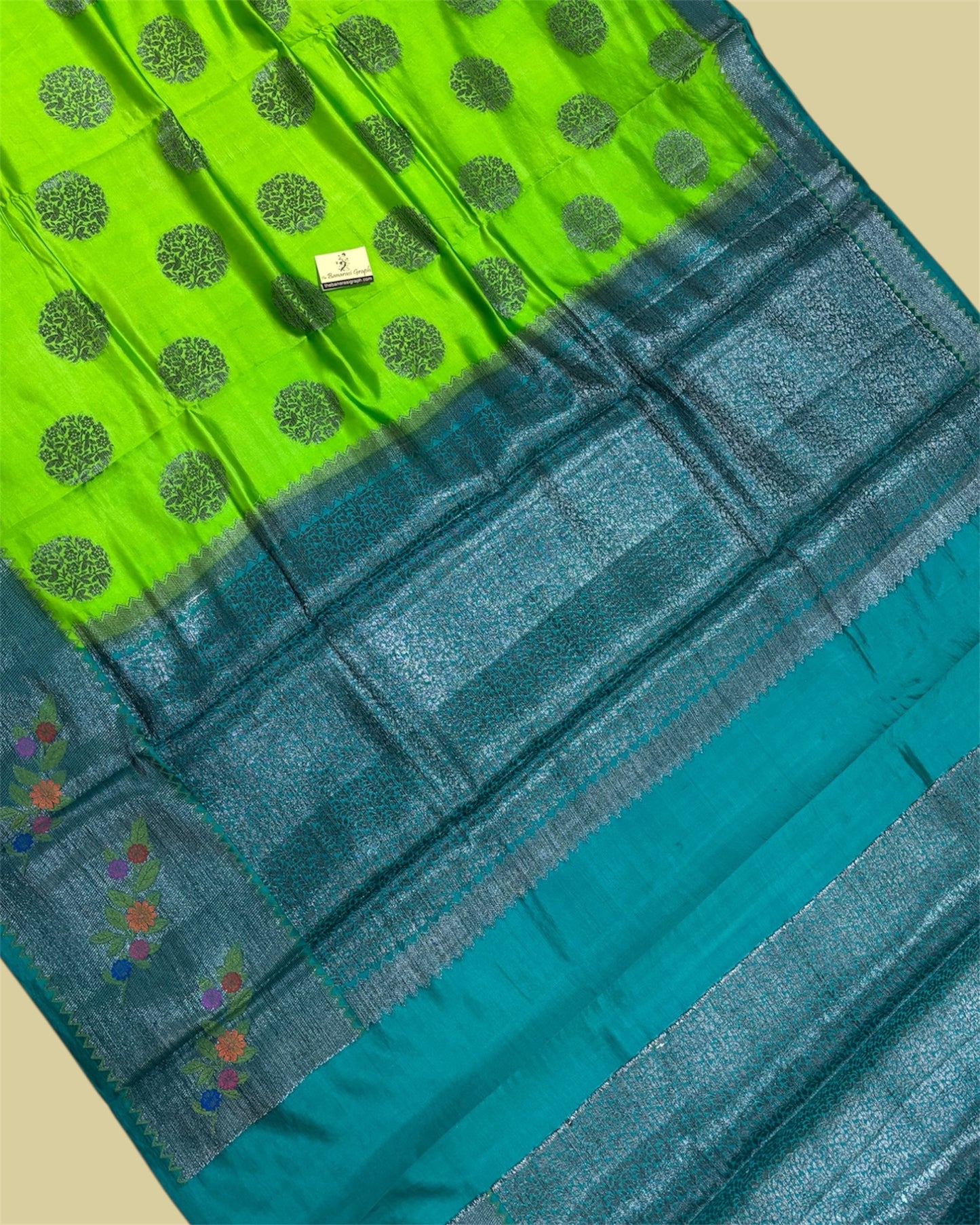 Green Pure Chiniya Silk - Banarasi Saree