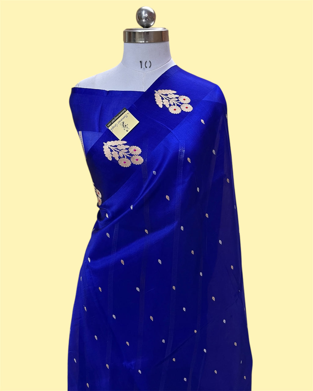 Pure Kora Handloom Silk - Kadhua Motifs with Meenakari Banarasi Saree