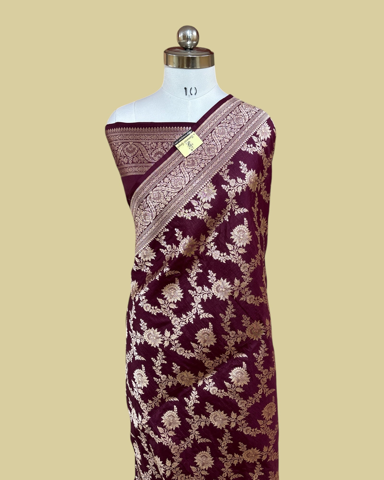 Violet Pure Katan Handloom Silk - All Over Jaal Work Banarasi Saree