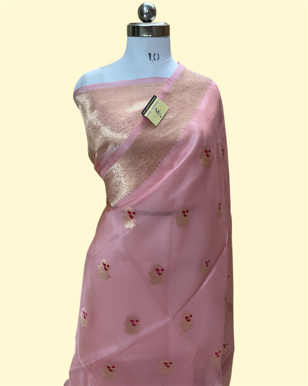 Pure Kora Handloom Silk - Kadhua Motifs with Meenakari Banarasi Saree