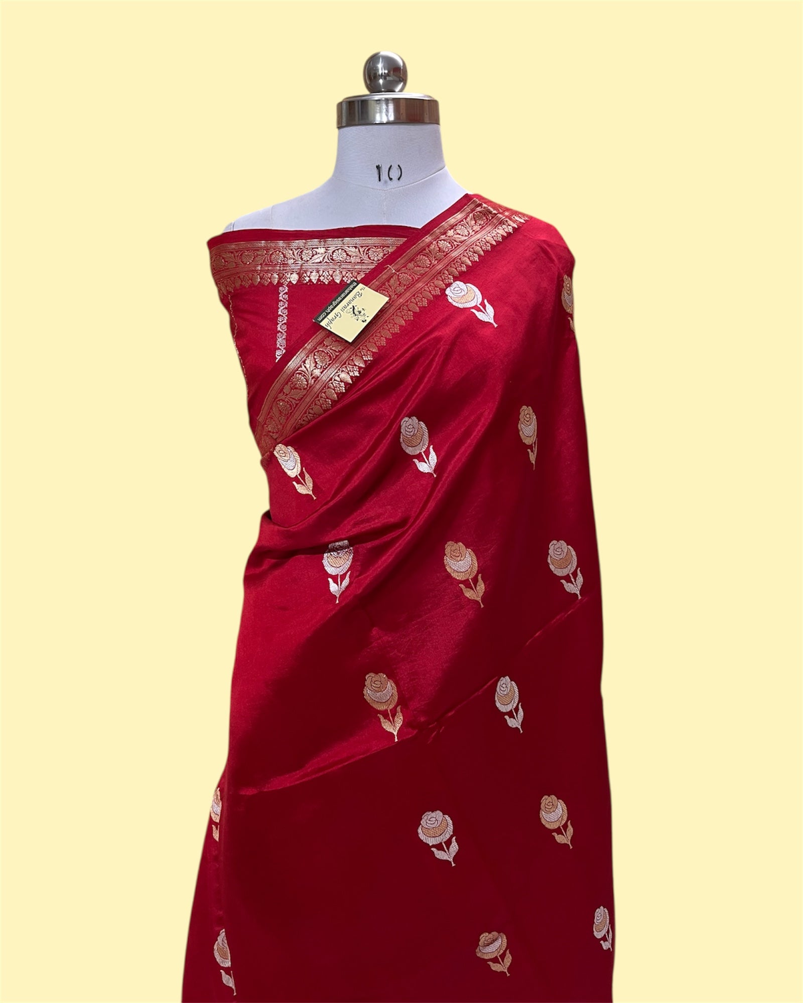 Pure Raw Mango Handloom Silk - Kadhua Motifs Sona Rupa Banarasi Saree