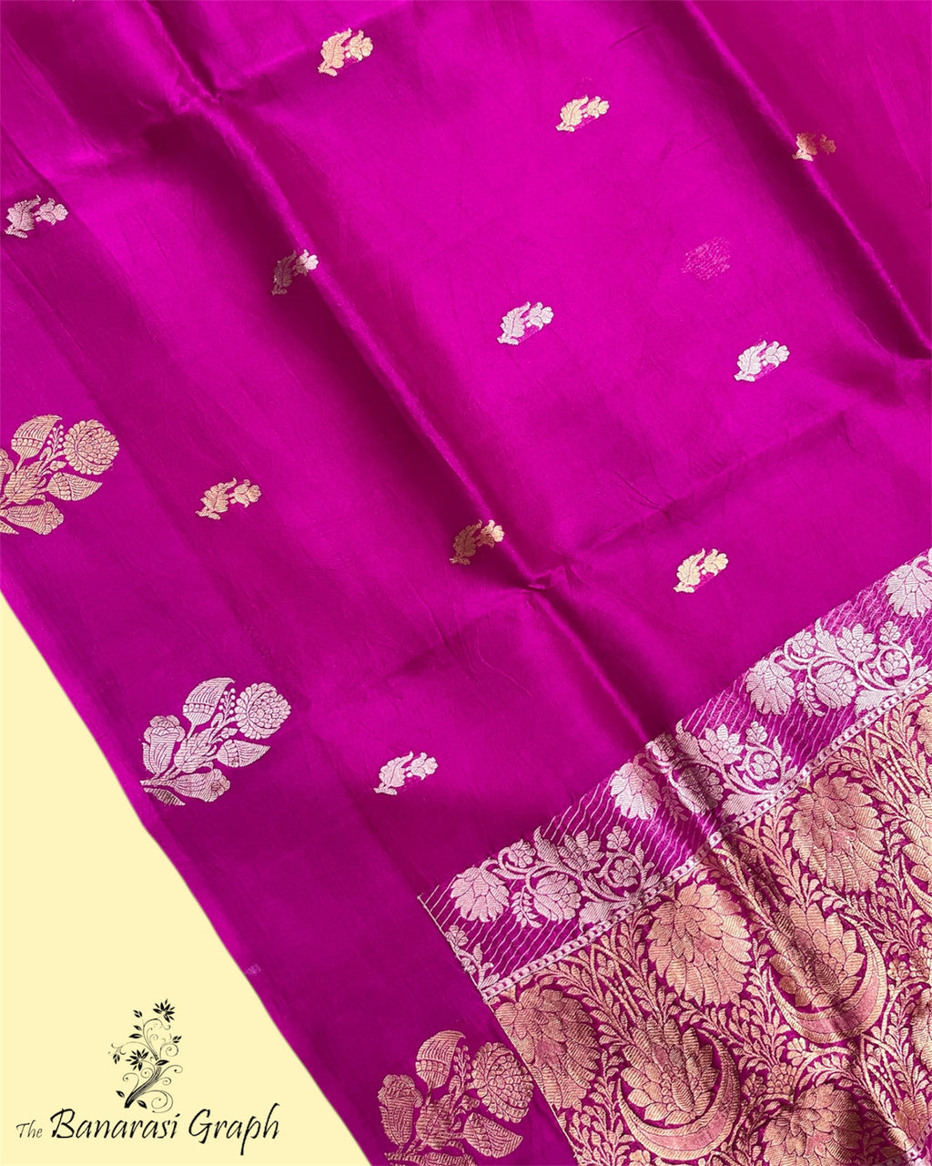 Pure Kora Handloom Silk - Kadhua Motifs Sona Rupa Banarasi Saree