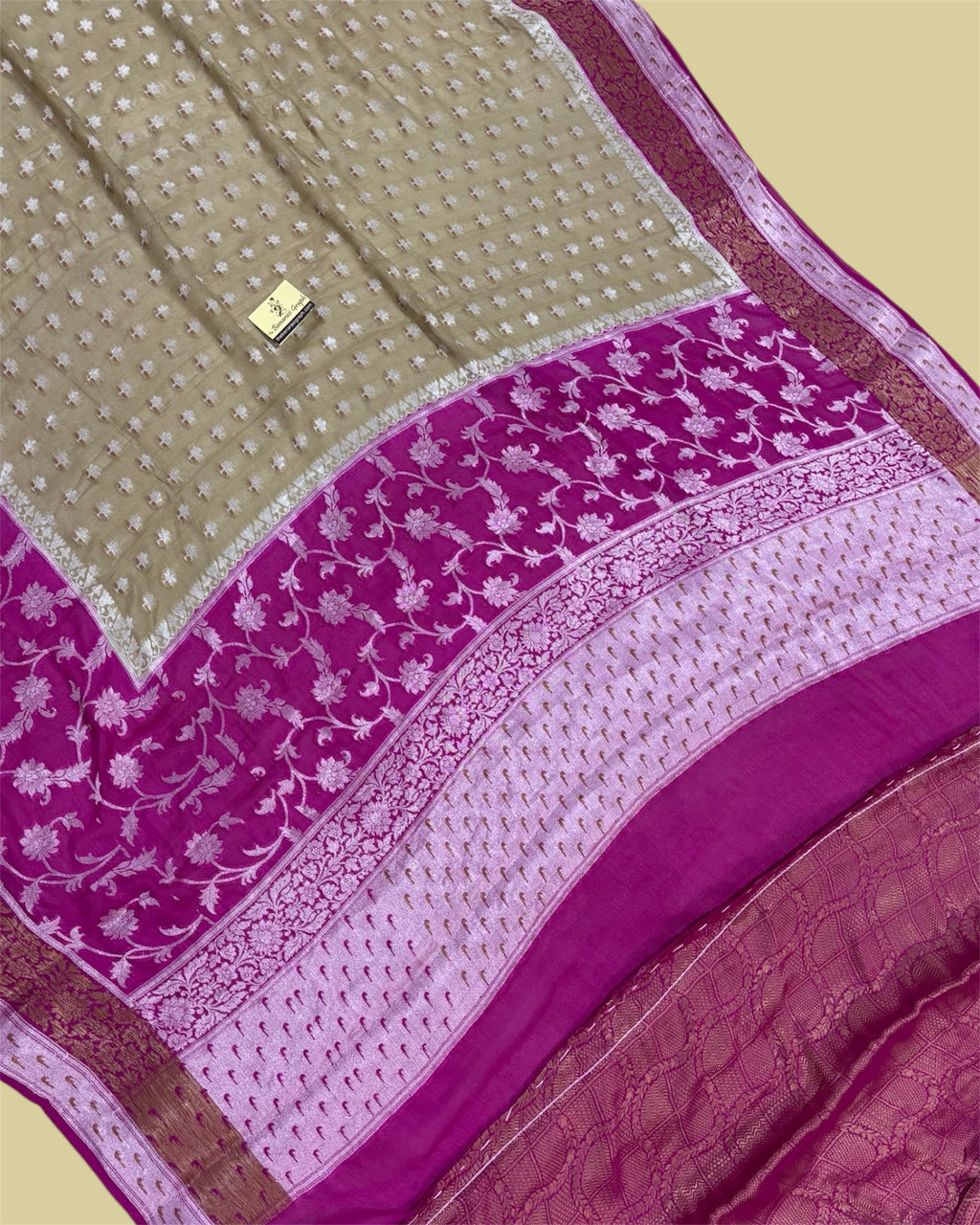 Pure Khaddi Chiffon Reshmi Zari - Banarasi Saree
