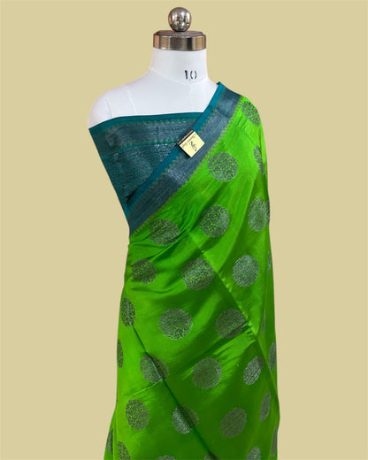 Green Pure Chiniya Silk - Banarasi Saree