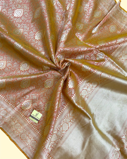 Pure Katan Handloom Silk - All Over Jaal Work with Meenakari Banarasi Saree