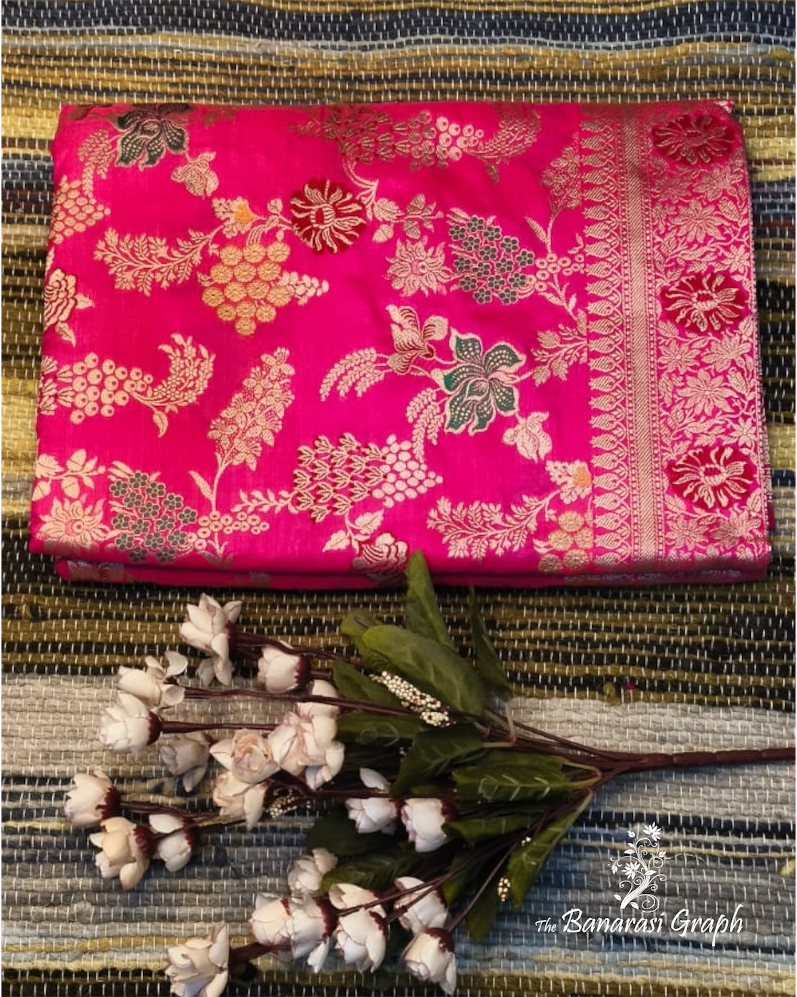 Pink Pure Katan Handloom Silk - All Over Jaal Work with Meenakari Banarasi Saree
