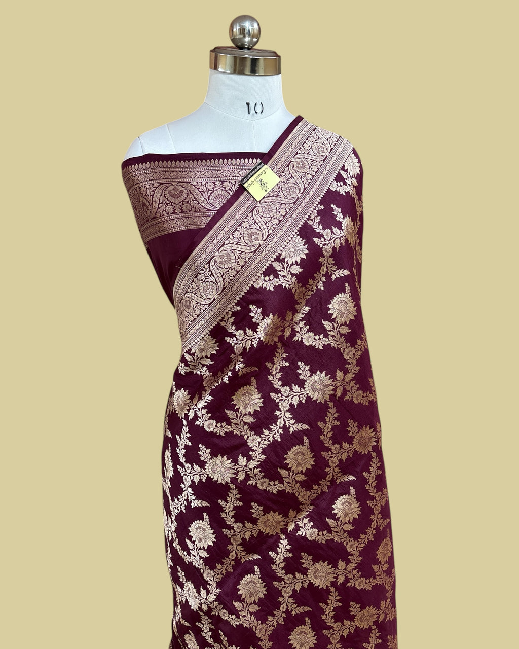 Violet Pure Katan Handloom Silk - All Over Jaal Work Banarasi Saree
