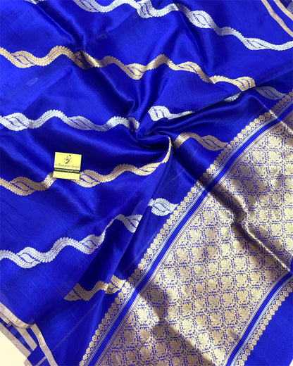 Pure Kora Handloom Silk - Kadhua Motifs Sona Rupa Banarasi Saree