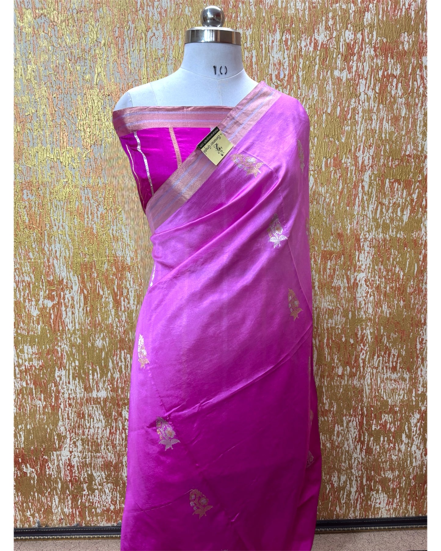 Dual Shade Pure Raw Mango Handloom Silk - Kadhua Motifs Sona Rupa Banarasi Saree