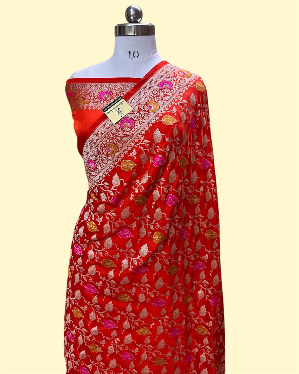 Premium Mashru Silk - All Over Jaal Work with Meenakari Banarasi Saree