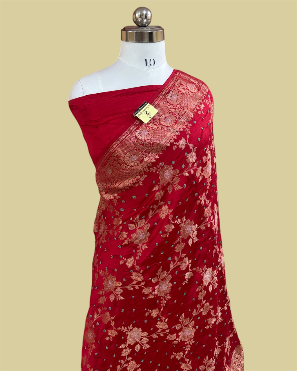 Res Pure Chiniya Bhandej Silk - All Over Jaal Work Banarasi Saree