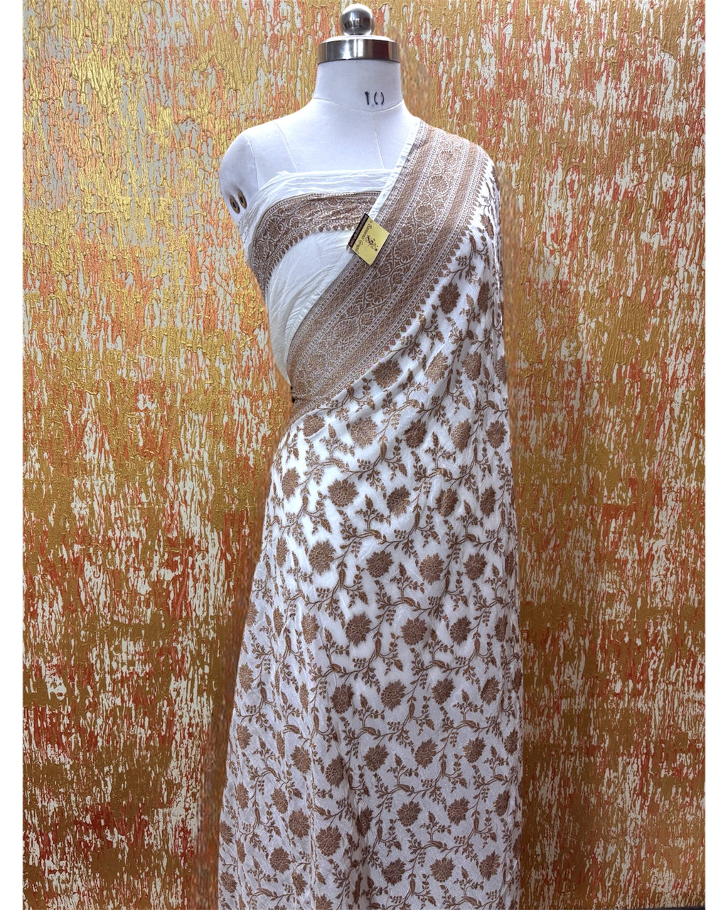 Pure Chiffon Georgette - Antique Zari All Over Jaal Work Banarasi Saree