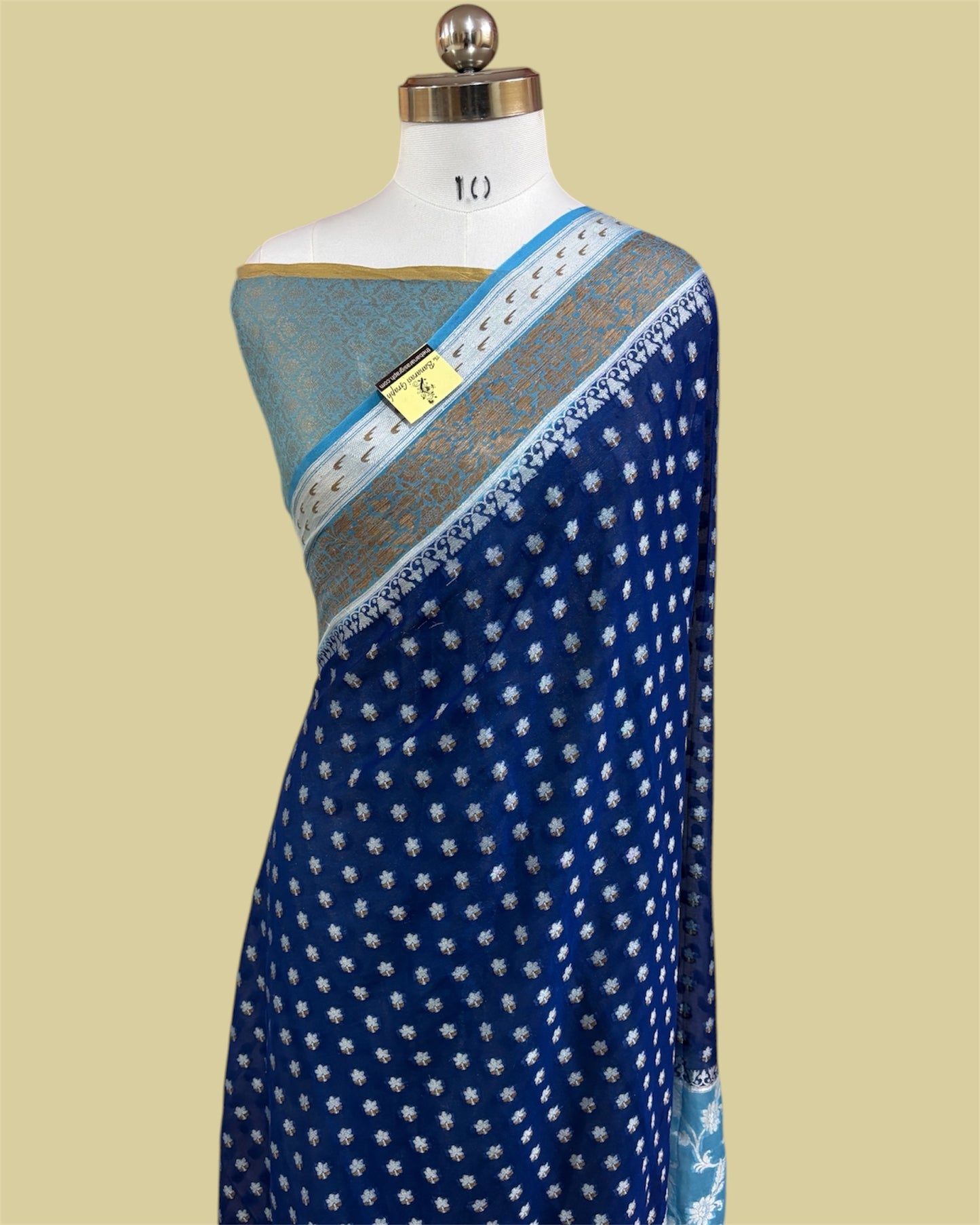 Pure Khaddi Chiffon Reshmi Zari - Banarasi Saree