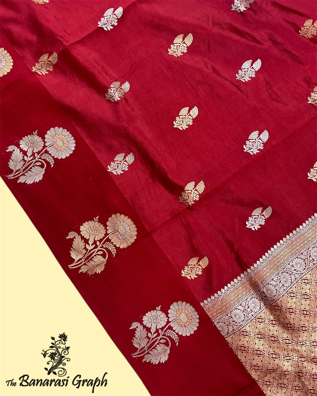 Pure Raw Mango Handloom Silk - Kadhua Motifs Banarasi Saree