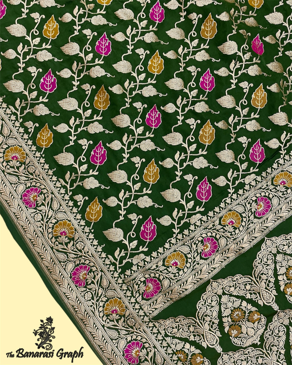 Premium Mashru Silk - All Over Jaal Work with Meenakari Banarasi Saree