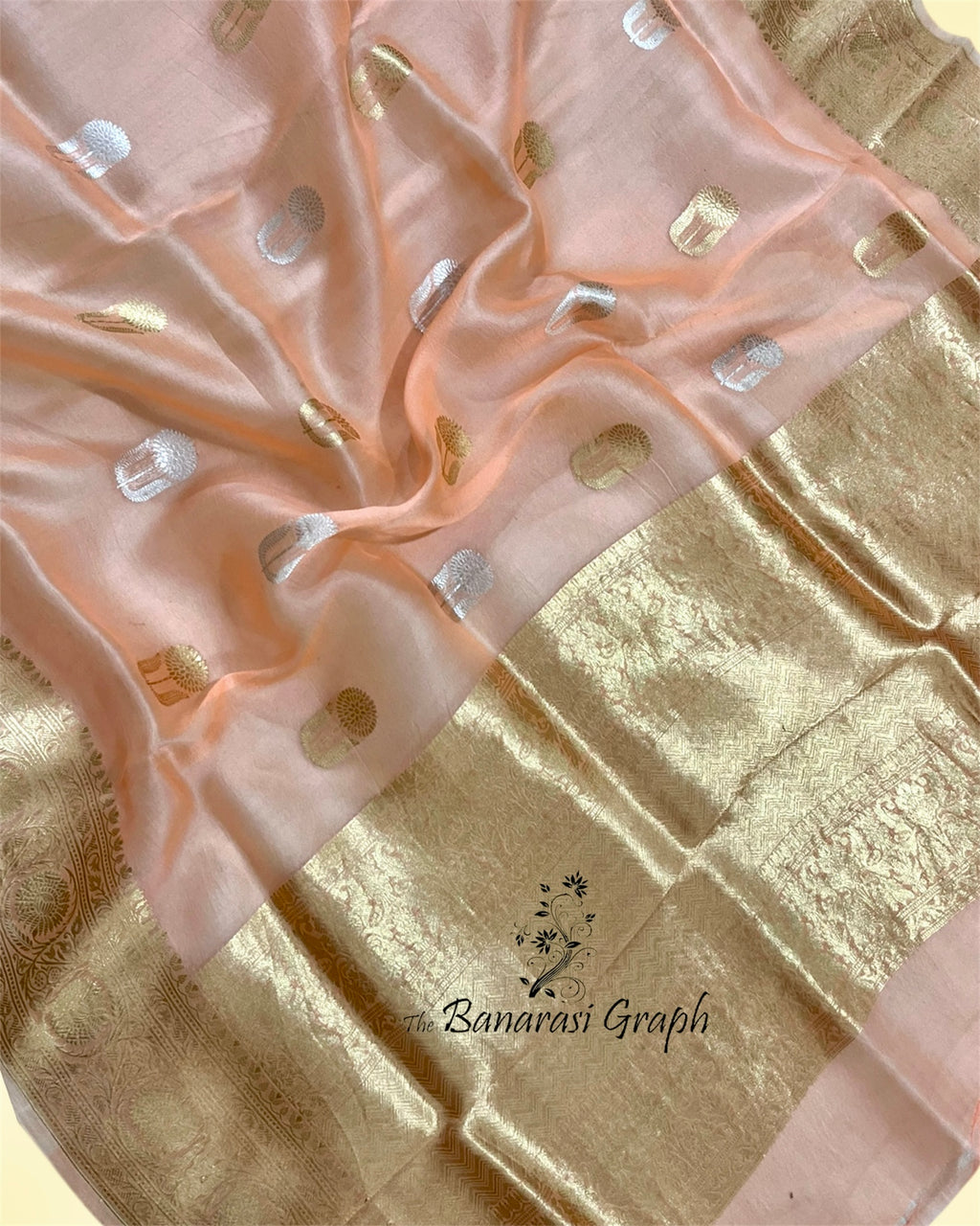 Pure Kora Handloom Silk - Kadhua Motifs Banarasi Saree