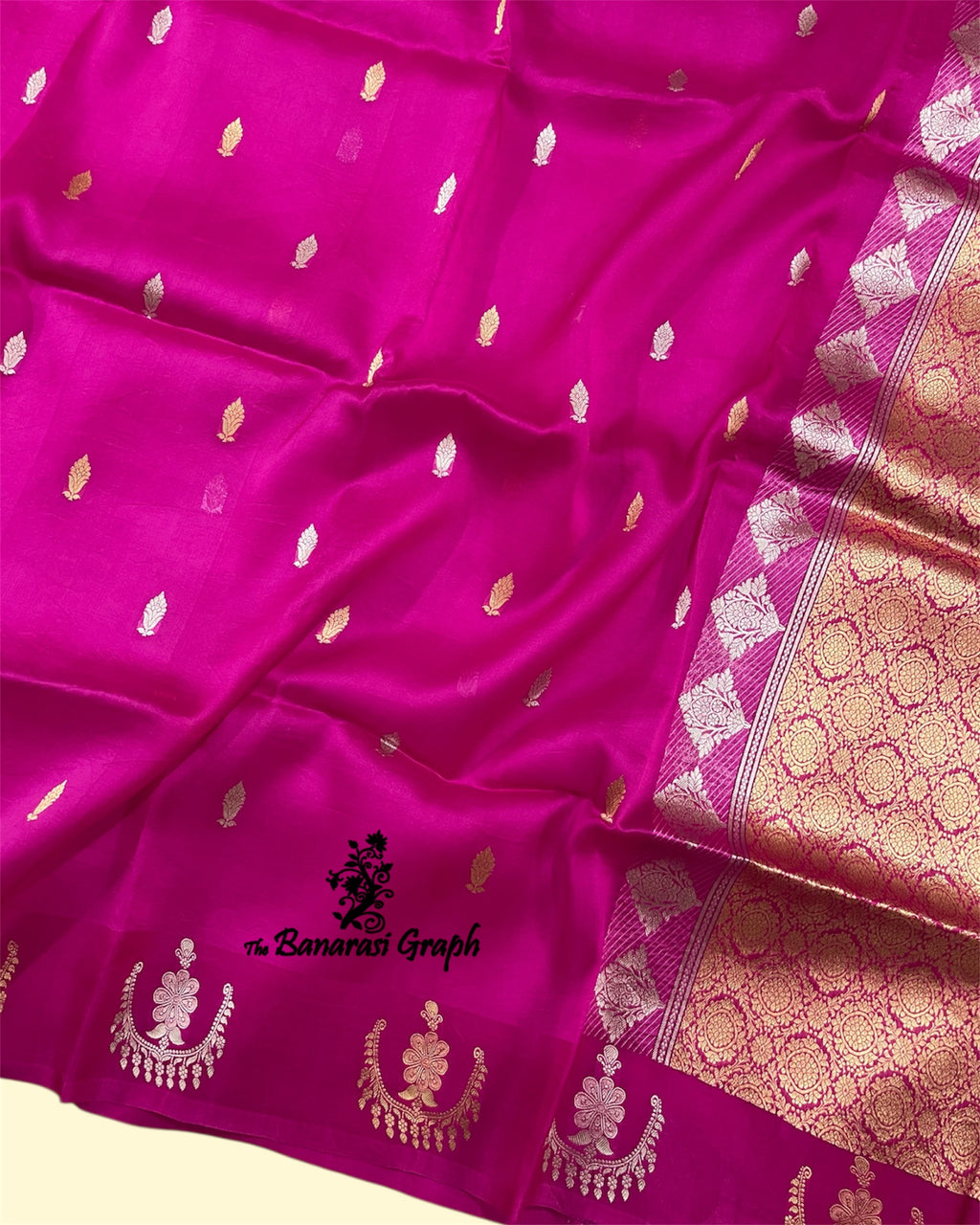 Pure Kora Handloom Silk - Kadhua Motifs Sona Rupa Banarasi Saree