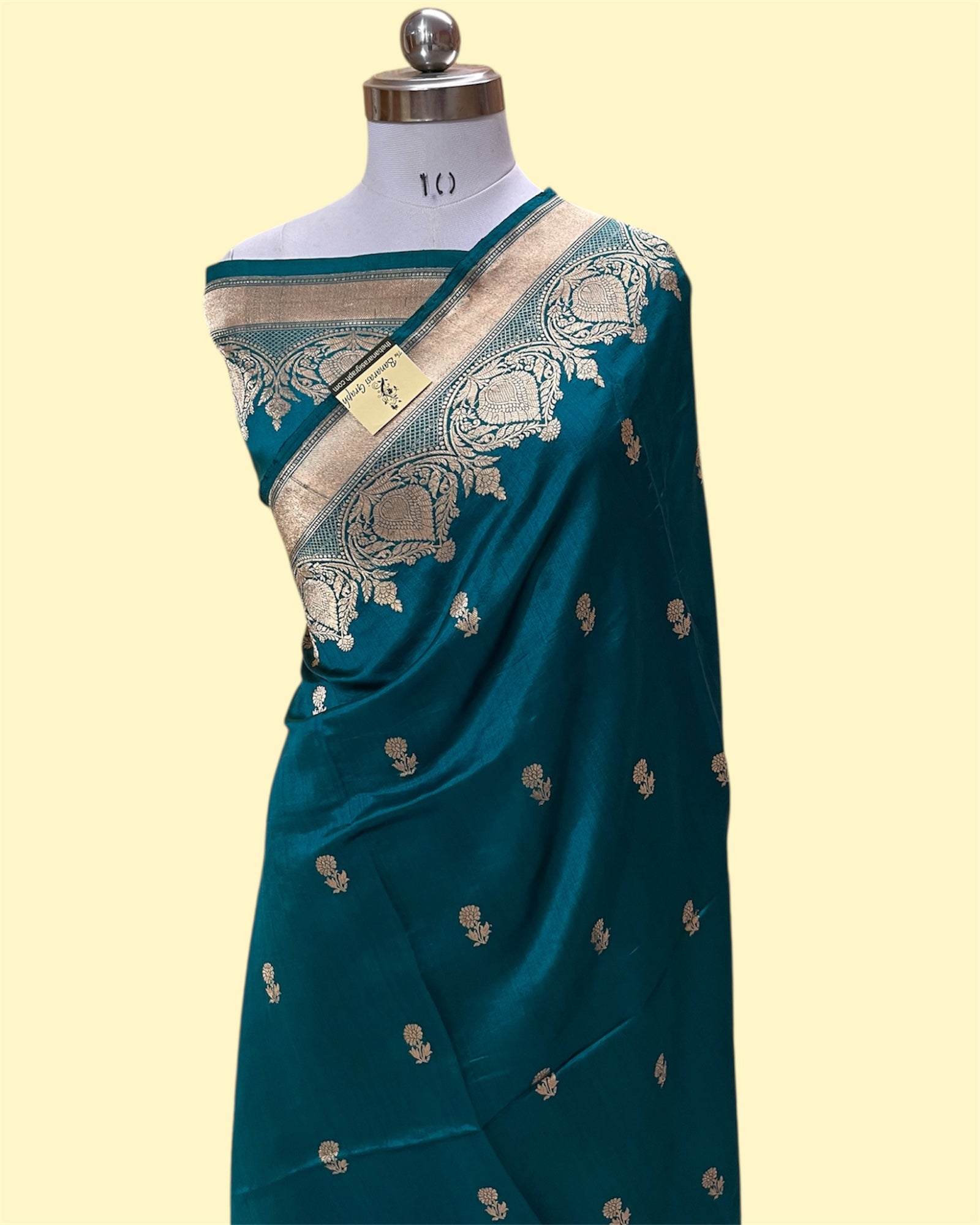 Pure Raw Mango Handloom Silk - Kadhua Motifs Banarasi Saree