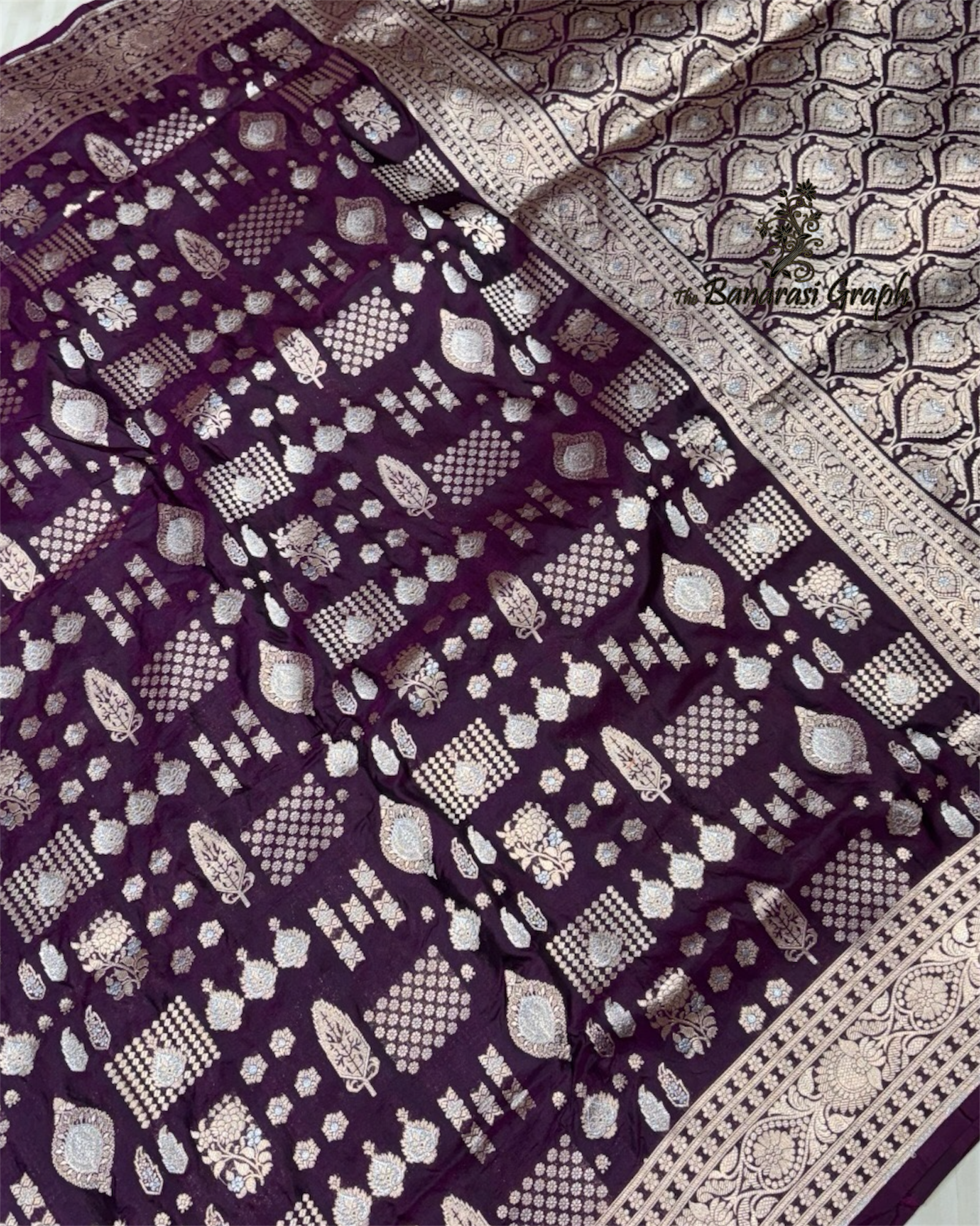 Pure Katan Handloom Silk - Jaal Work Sona Rupa Banarasi Saree