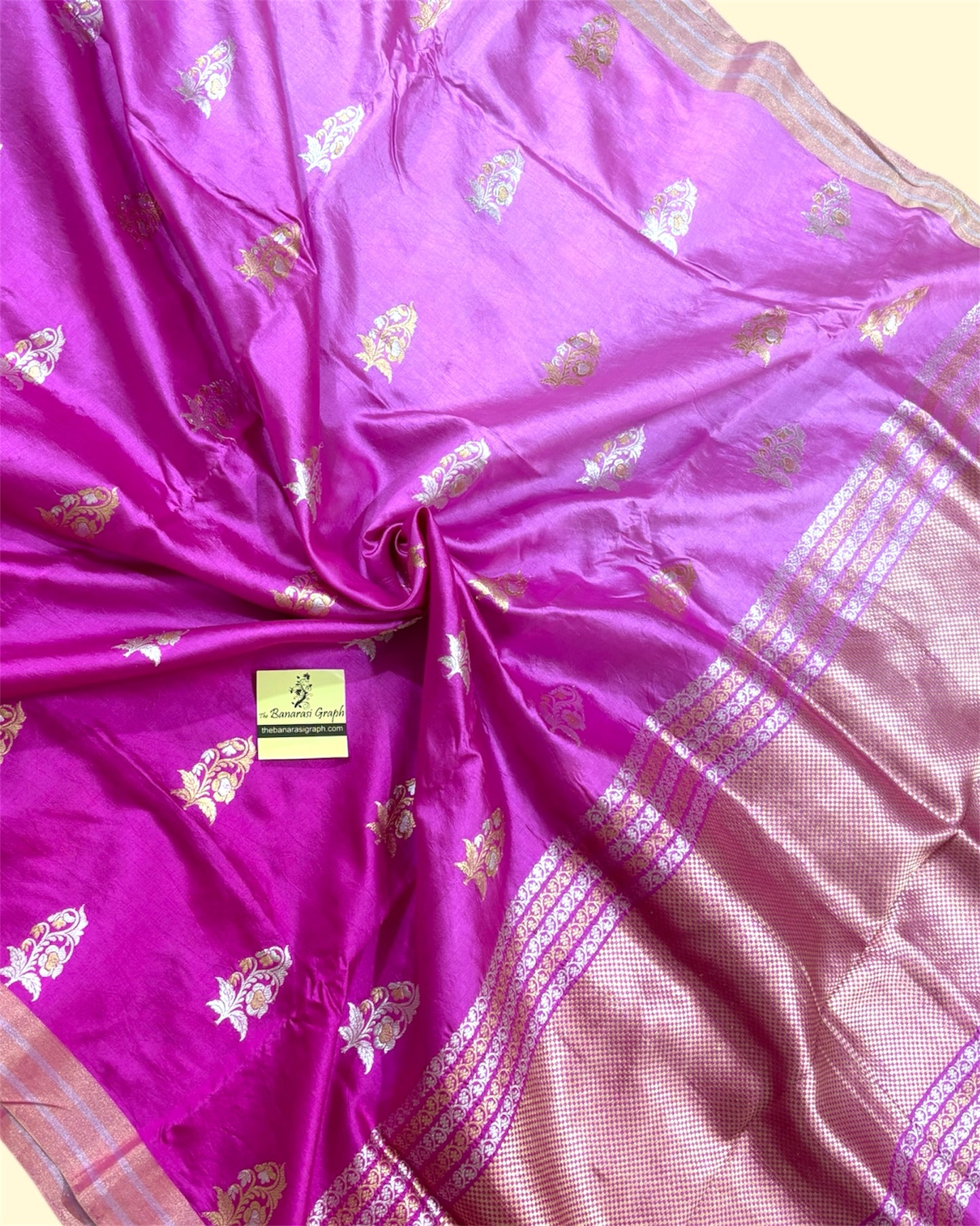 Dual Shade Pure Raw Mango Handloom Silk - Kadhua Motifs Sona Rupa Banarasi Saree